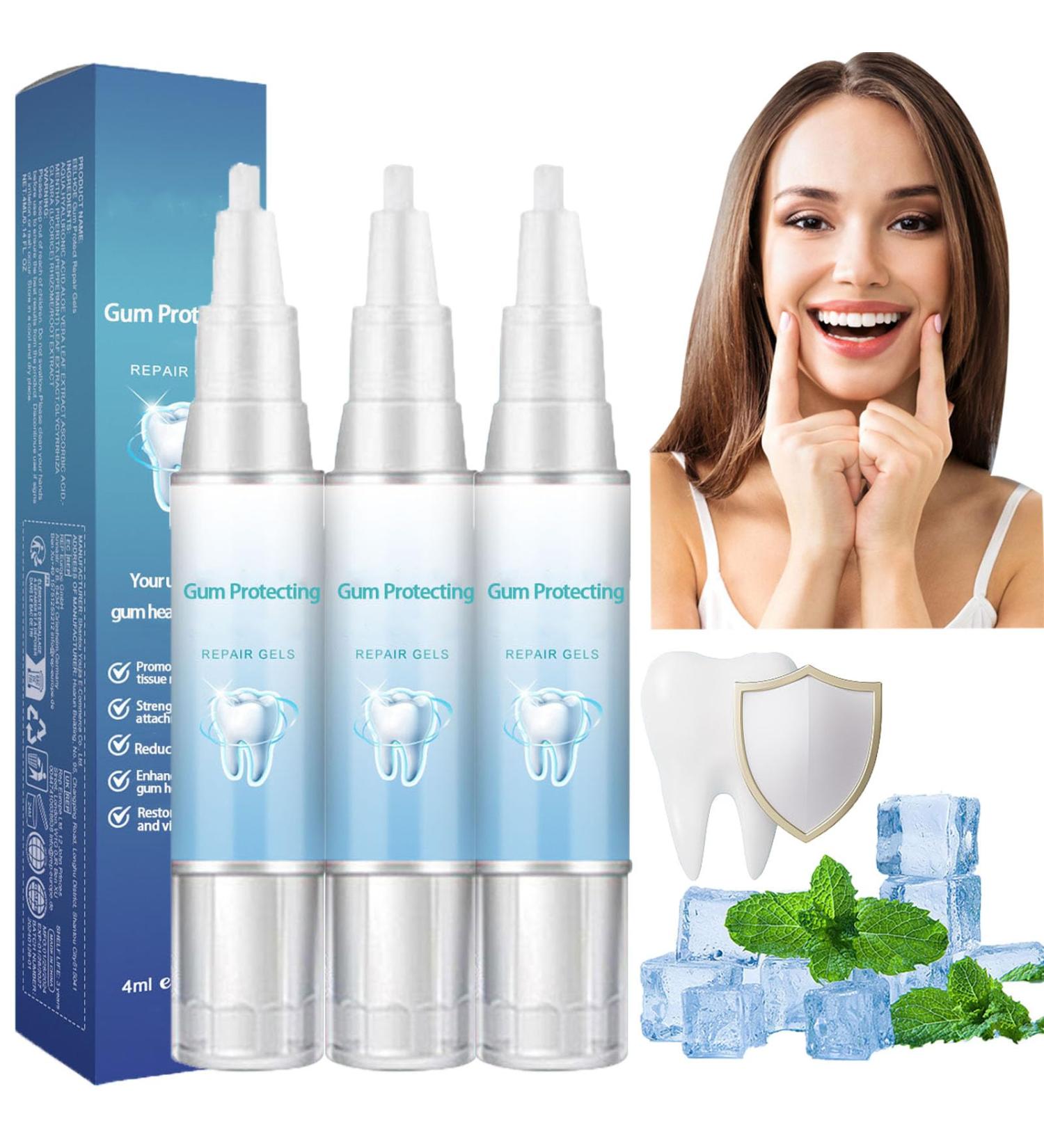 Qylen Gum Repair Gel Qylen Teeth Repair Gel Mullend Gum Repair Gel Teeth Whitening Essence to Reduce Yellowing Oral Care for Sensitive Teeth and Gums (3ps) - Buy Online on GoSupps.com