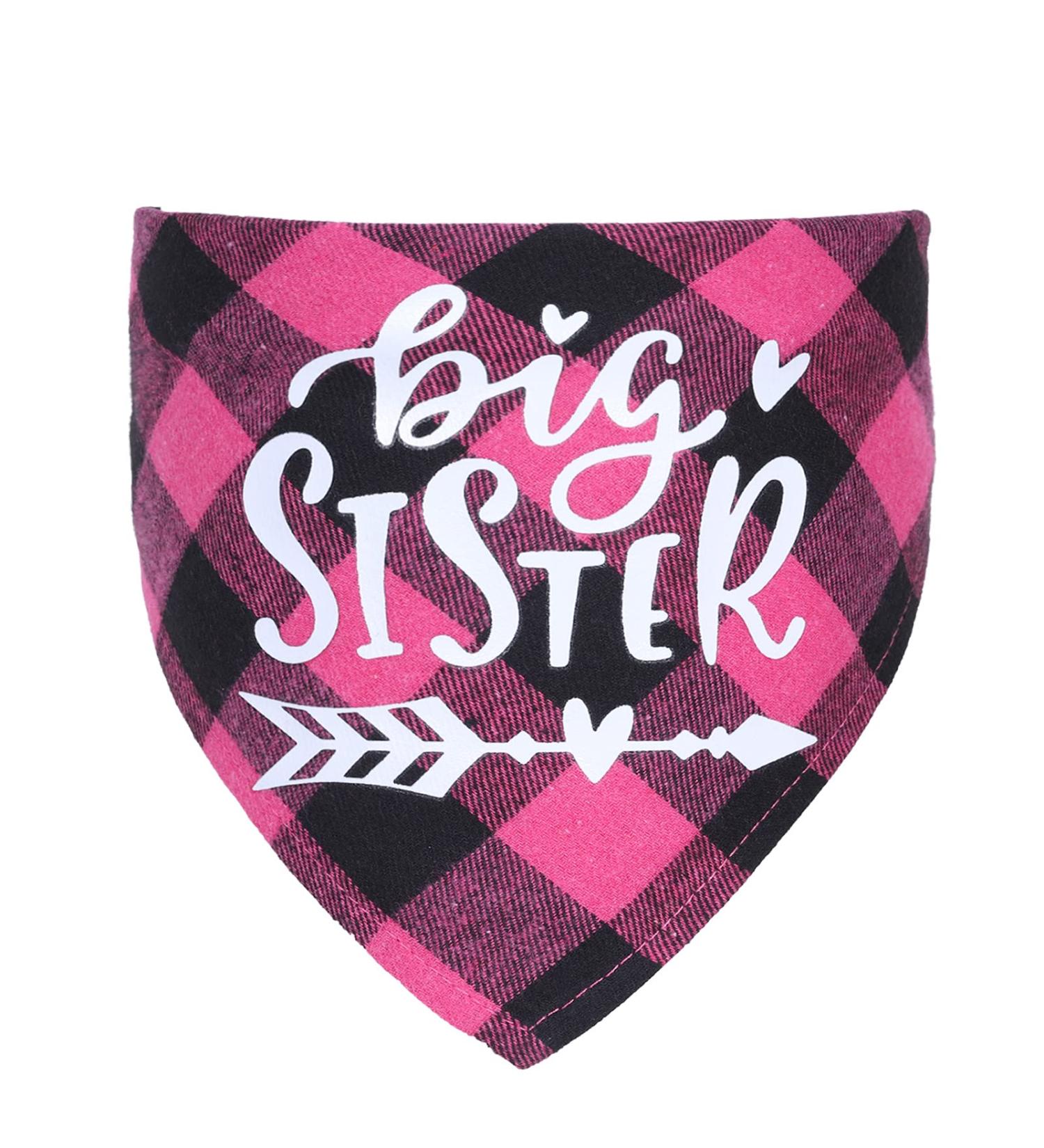Dog Bandana Pregnancy Announcement EYLEER Plaid Dog Bandana Scarf Big Brother Big Sister Pregnancy Announcement Pet Costume Accessories Gender Reveal Photo Booth Props Dog Bandana for Small Medium Large Dogs Cats and Other Animals (Pink Plaid) - Buy Online on GoSupps.com