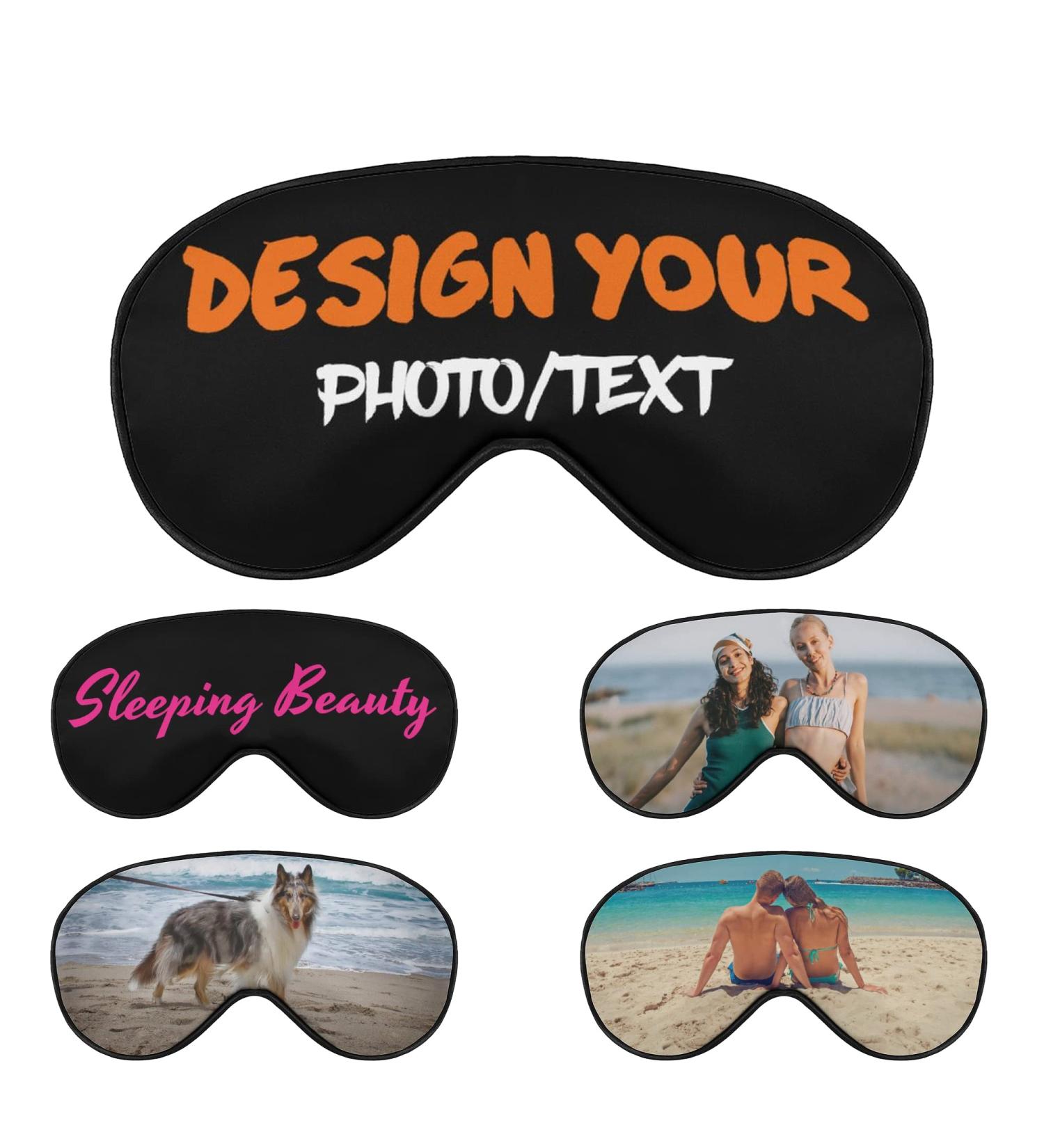 Design Your Own Custom Eye Mask for Sleeping - Personalized Sleep Mask with Soft Adjustable Blindfold for Men & Women | Home, Travel, Offices - Create Your Picture, Text, or Logo! - Buy Online on GoSupps.com