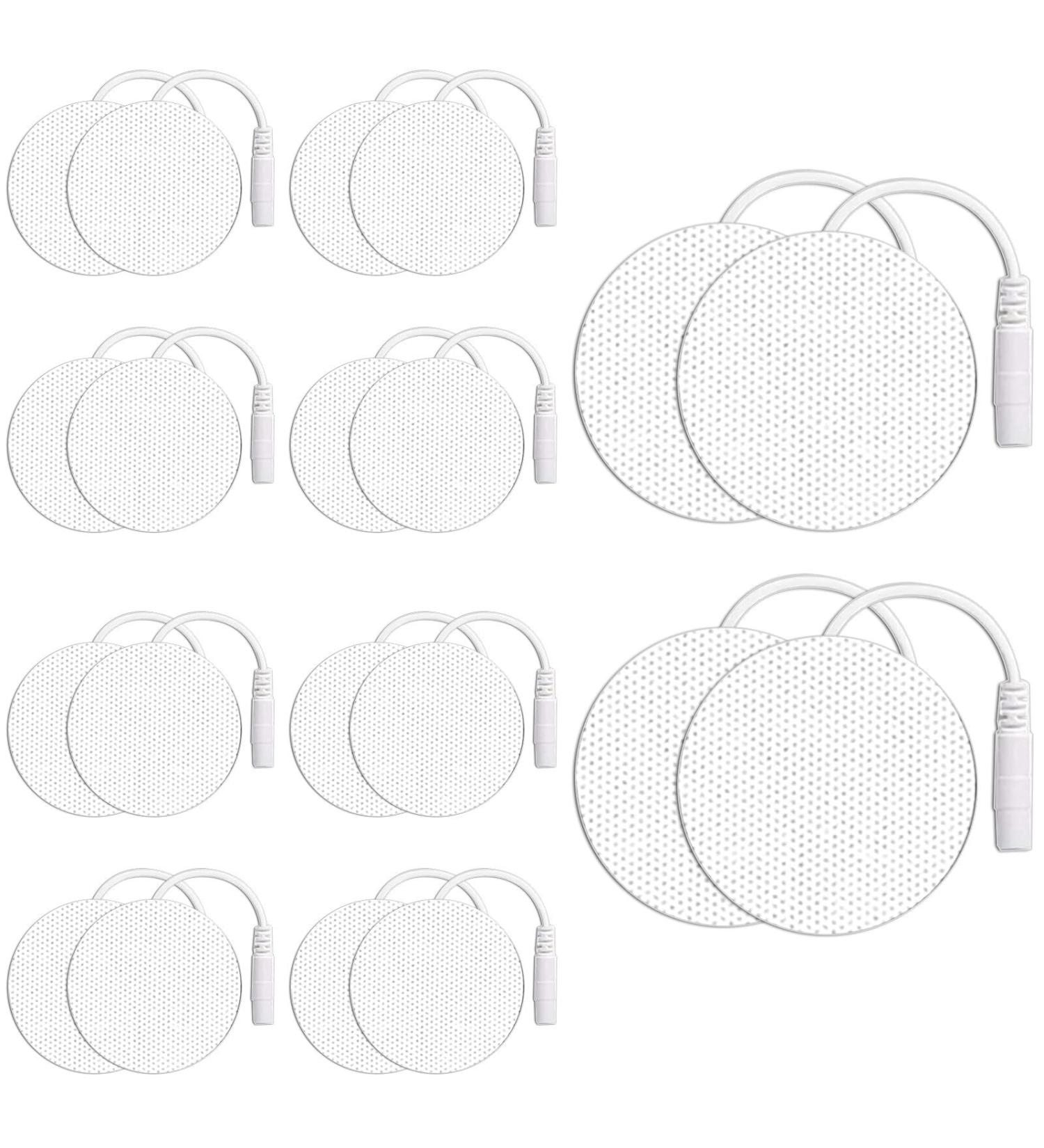 Sunjuly TENS Electrodes Pads - 20 Self-Adhesive Reusable 5x5 cm for Pain Therapy - Compatible with Most TENS EMS Devices - Buy Online on GoSupps.com