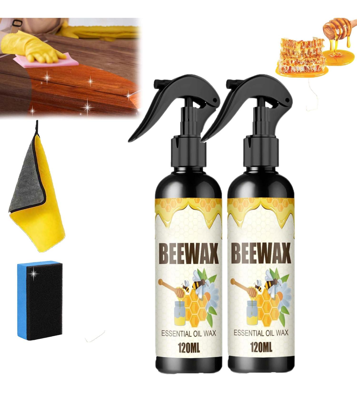 hwqsad Natural Micro-Molecularized Beeswax Spray Beeswax Furniture Polish Wood Wax Spray for Wood Cleaner Wood Seasoning Beewax Spray Antique Furniture Cleaner (2pcs) - Buy Online on GoSupps.com