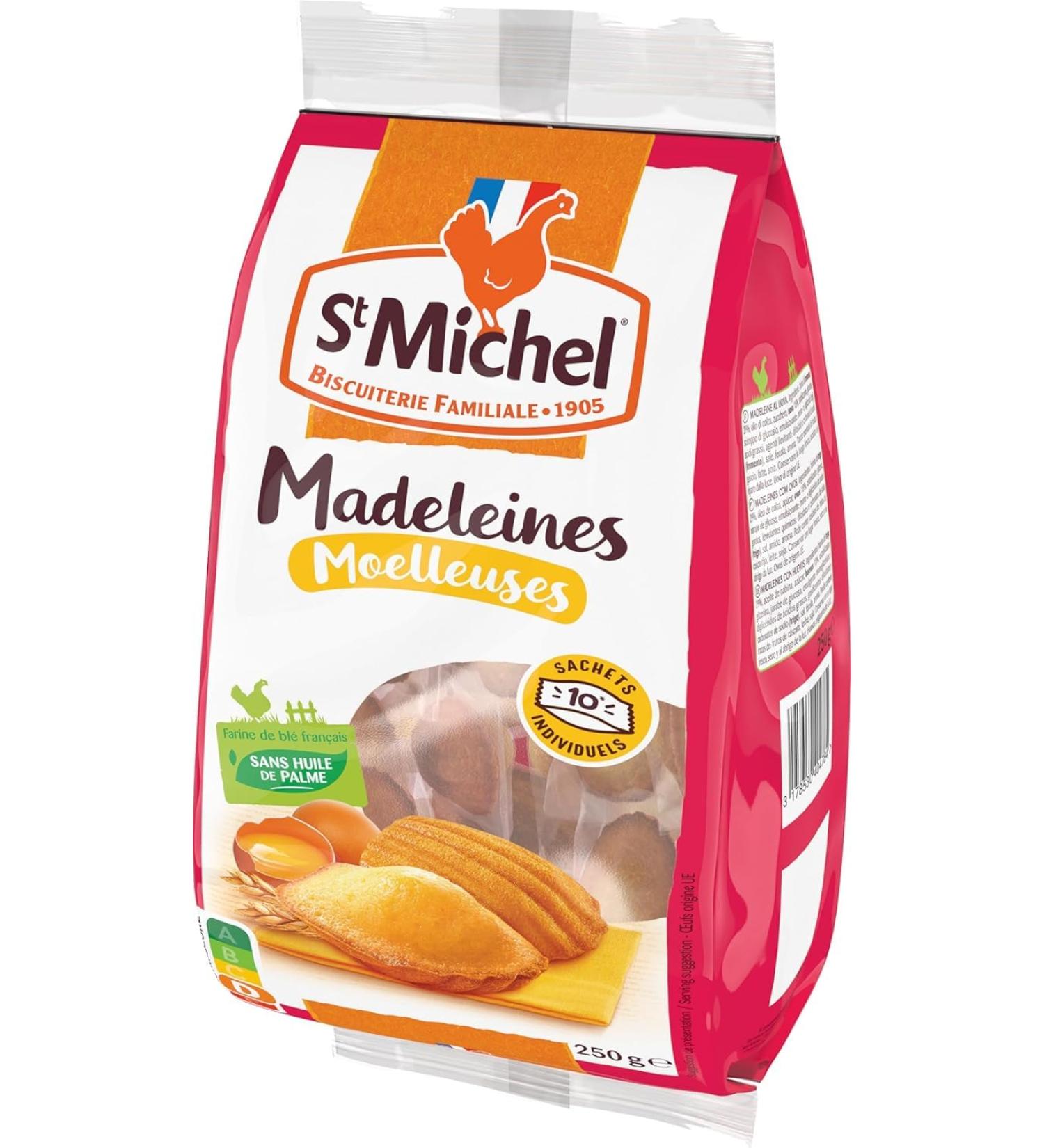  St Michel St Michel Soft Plain Madeleines x10 in individual 250g bags - Buy Online on GoSupps.com
