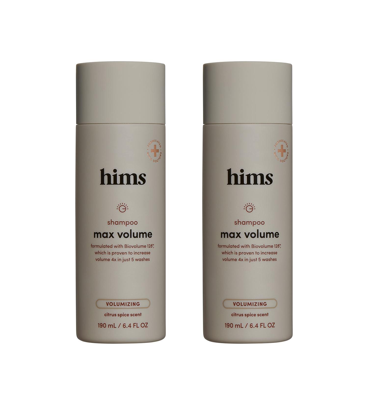 Hims Max Volume Shampoo 2 Pack - Citrus Spice - Men's Volumizing Natural Shampoo - 12.8 fl oz Total - Buy Online on GoSupps.com
