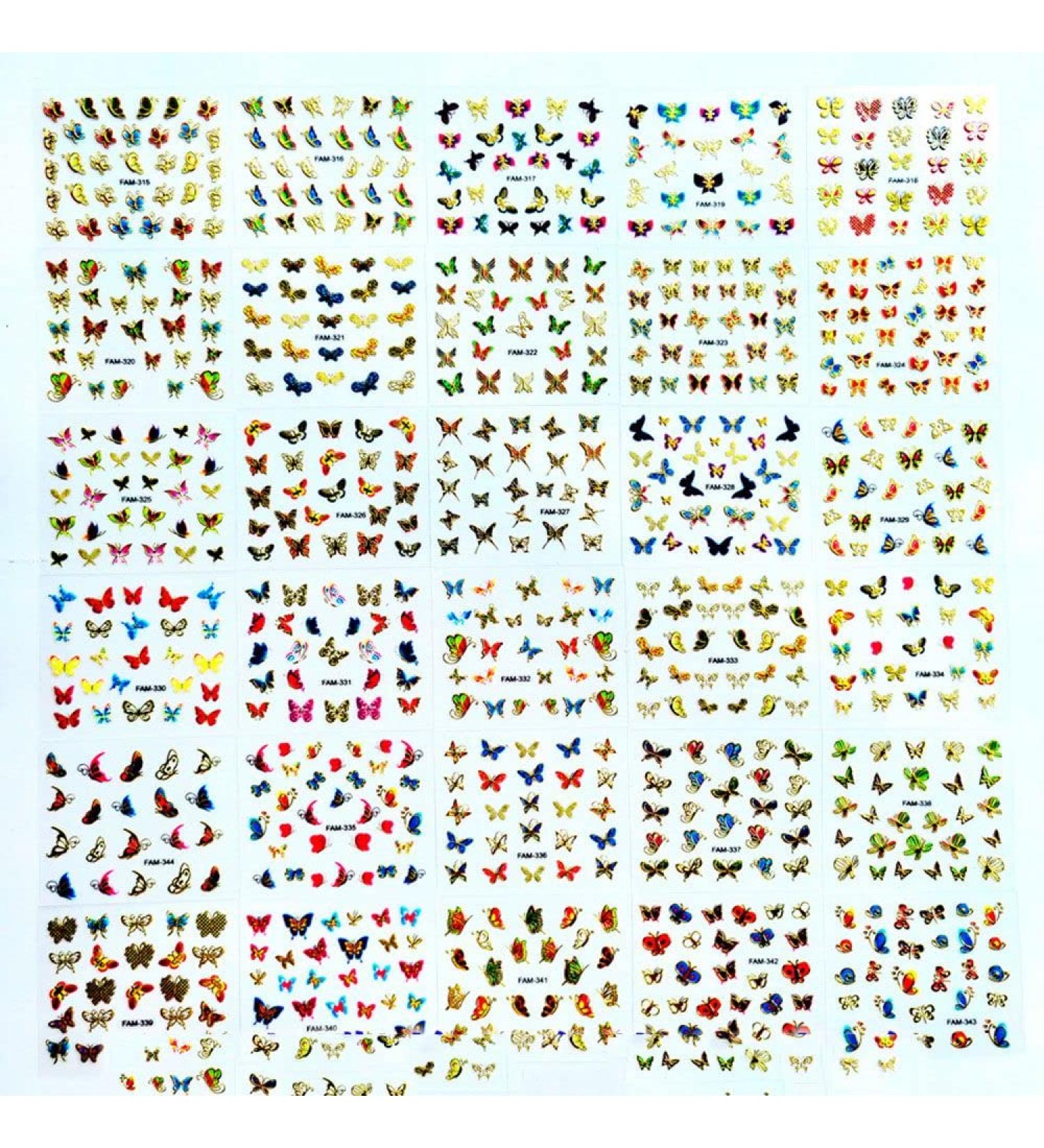 30 Sheet/Set Nail Art Fashion Woman Butterfly-shapeDecorate Holographic Nail Stickers - Buy Online on GoSupps.com