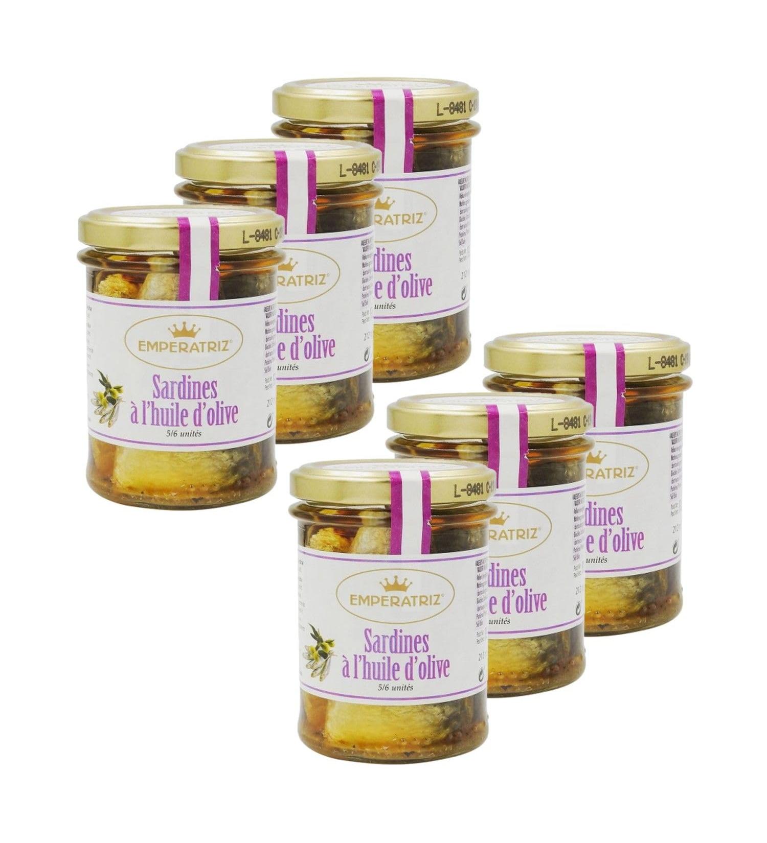 Lot 6x Sardines in olive oil - 200g jar - Buy Online on GoSupps.com