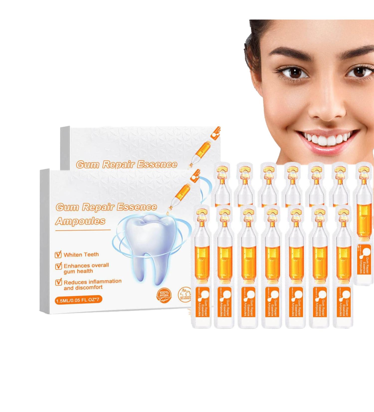Gum Repair Essence Ampoules - Teeth Whitening Serum & Tooth Treatment (2PC) | Effective Gum Repair & Oral Health Solution - Buy Online on GoSupps.com