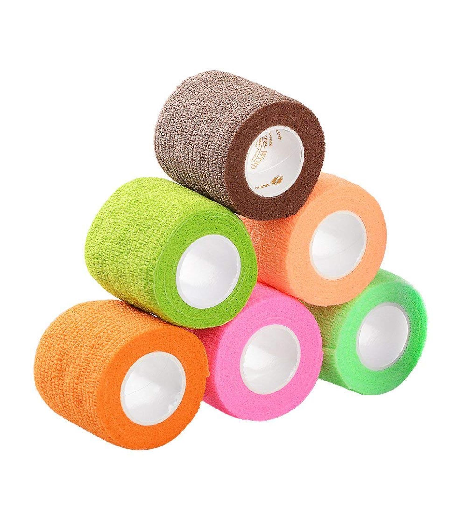6Pcs Cohesive Bandage Pet Vet Self Adherent Bandage Wrap Bandaging Tape - Buy Online on GoSupps.com