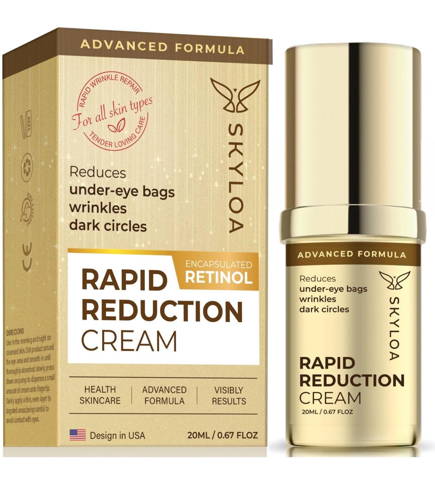 Retinol Eye Cream - Anti-Aging Under Eye Serum for Dark Circles & Puffiness | Hyaluronic Acid & Caffeine | Reduces Wrinkles & Fine Lines (20ML - Buy Online on GoSupps.com
