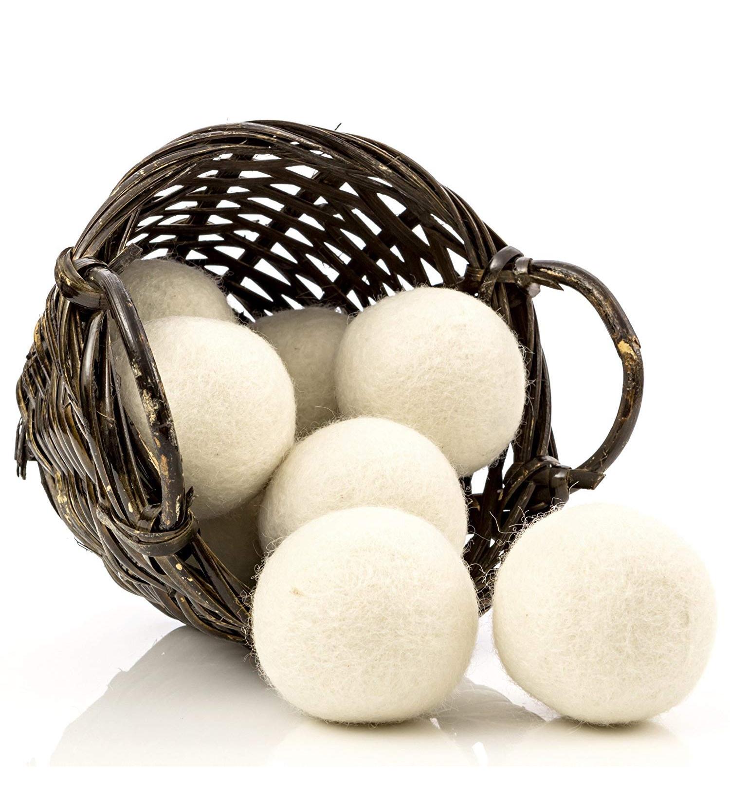 8 Pack Wool Dryer Balls Natural Fabric Softener for Infants Clothes Reusable Dryer Sheets - Buy Online on GoSupps.com