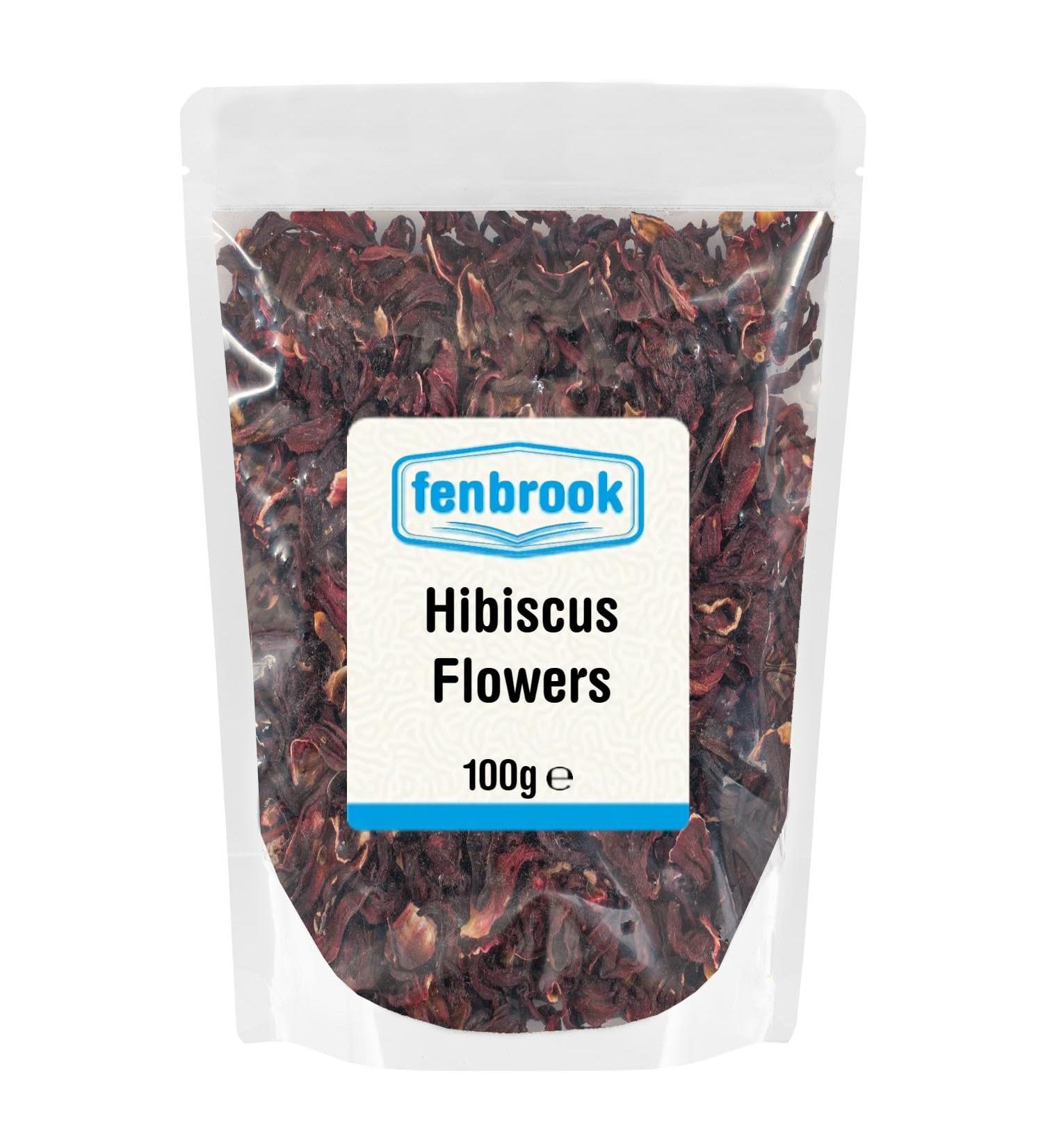 Hibiscus Flowers Whole Petals 100g by Fenbrook