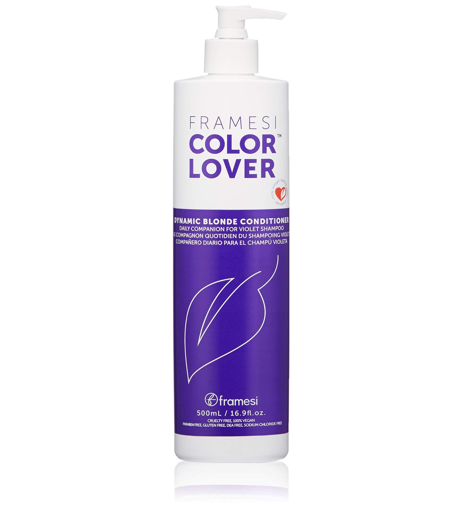 Framesi Color Lover Dynamic Blonde Conditioner - Purple Sulfate-Free Conditioner for Color-Treated Hair 16.91 Fl Oz - Buy Online on GoSupps.com