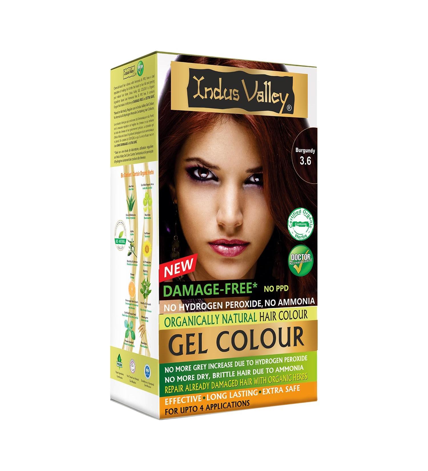 Indus Valley Burgundy Gel Hair Dye Colouring Kit 3.6 - Buy Online on GoSupps.com