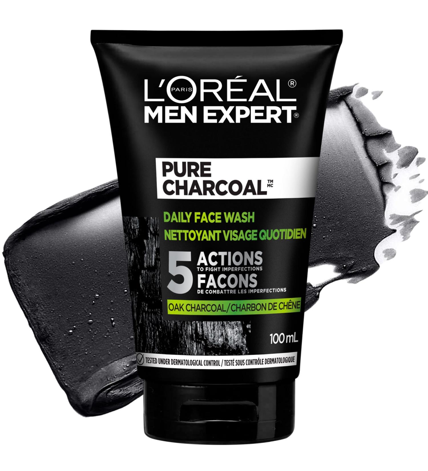 L Or al Paris Men Expert Pure Charcoal Daily Face Wash for Men Formulated with Black Charcoal & Salicylic Acid to Reduce Oily Skin and Blackheads 100 ml Pure Charcoal Daily Face Wash - 100 mL Face Wash - Buy Online on GoSupps.com
