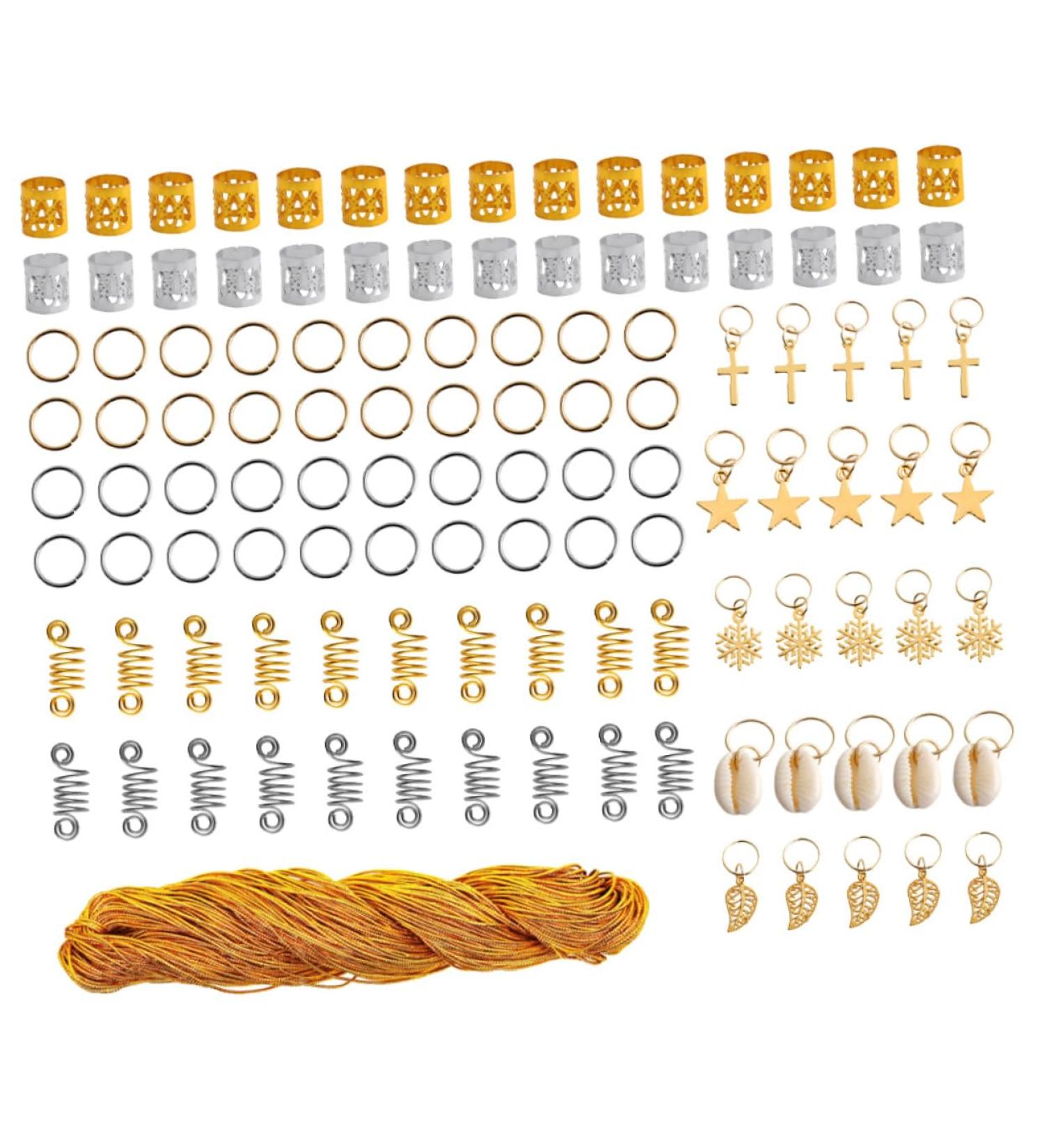 minkissy 1 Box Wig Accessories Metal Hair Braiding Beads Spring Hair Jewelry Hair Braid Rings Diy Hair Braid Accessories Dreadlock Jewelry Dreadlocks Hair Cuffs Aluminum Hair Rope - Buy Online on GoSupps.com