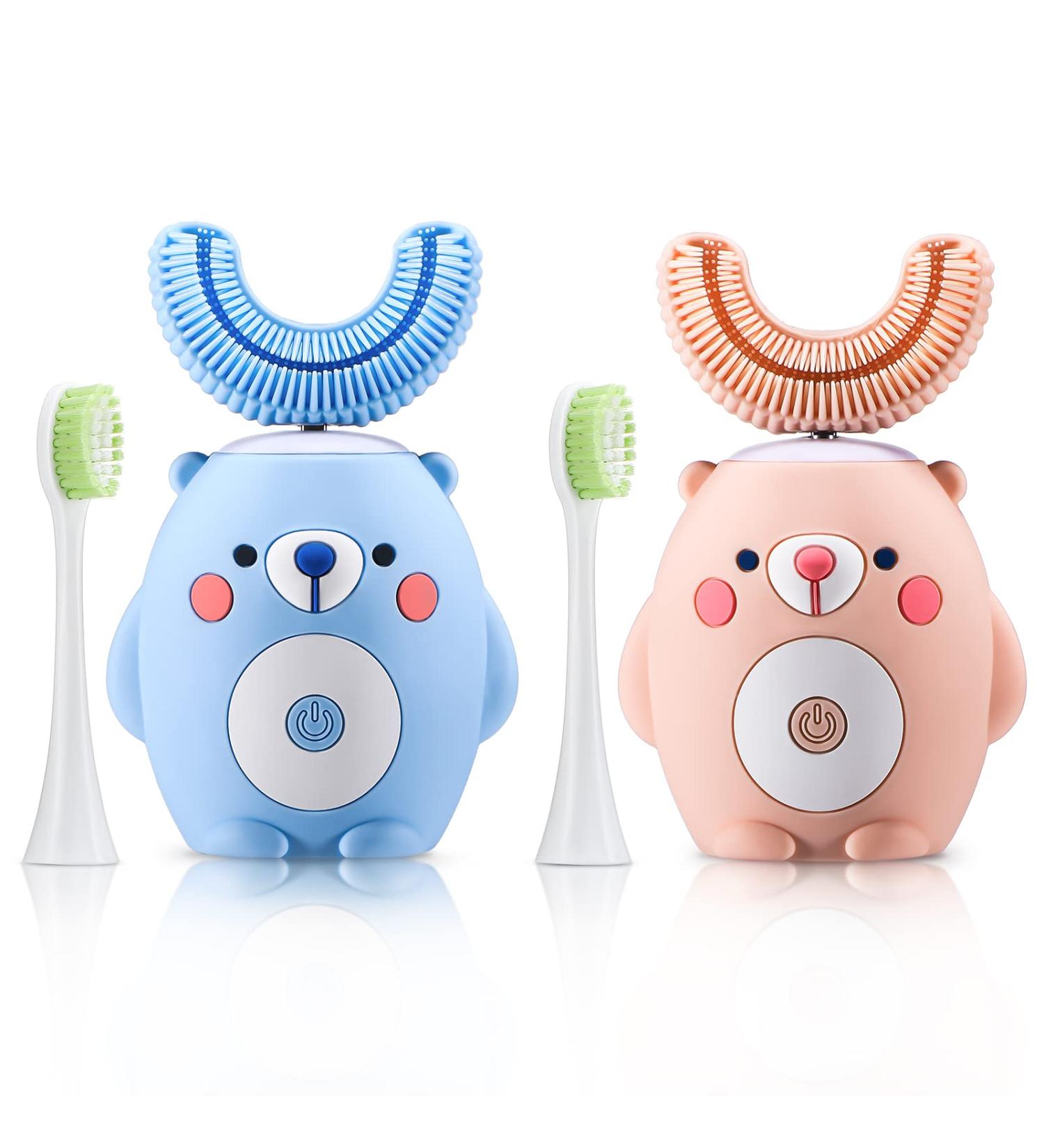 Kids Ultrasonic Electric Toothbrush Set | 360 Whitening, 3 Modes | Toddler 2-6 Years | Waterproof, Bear Style - Buy Online on GoSupps.com