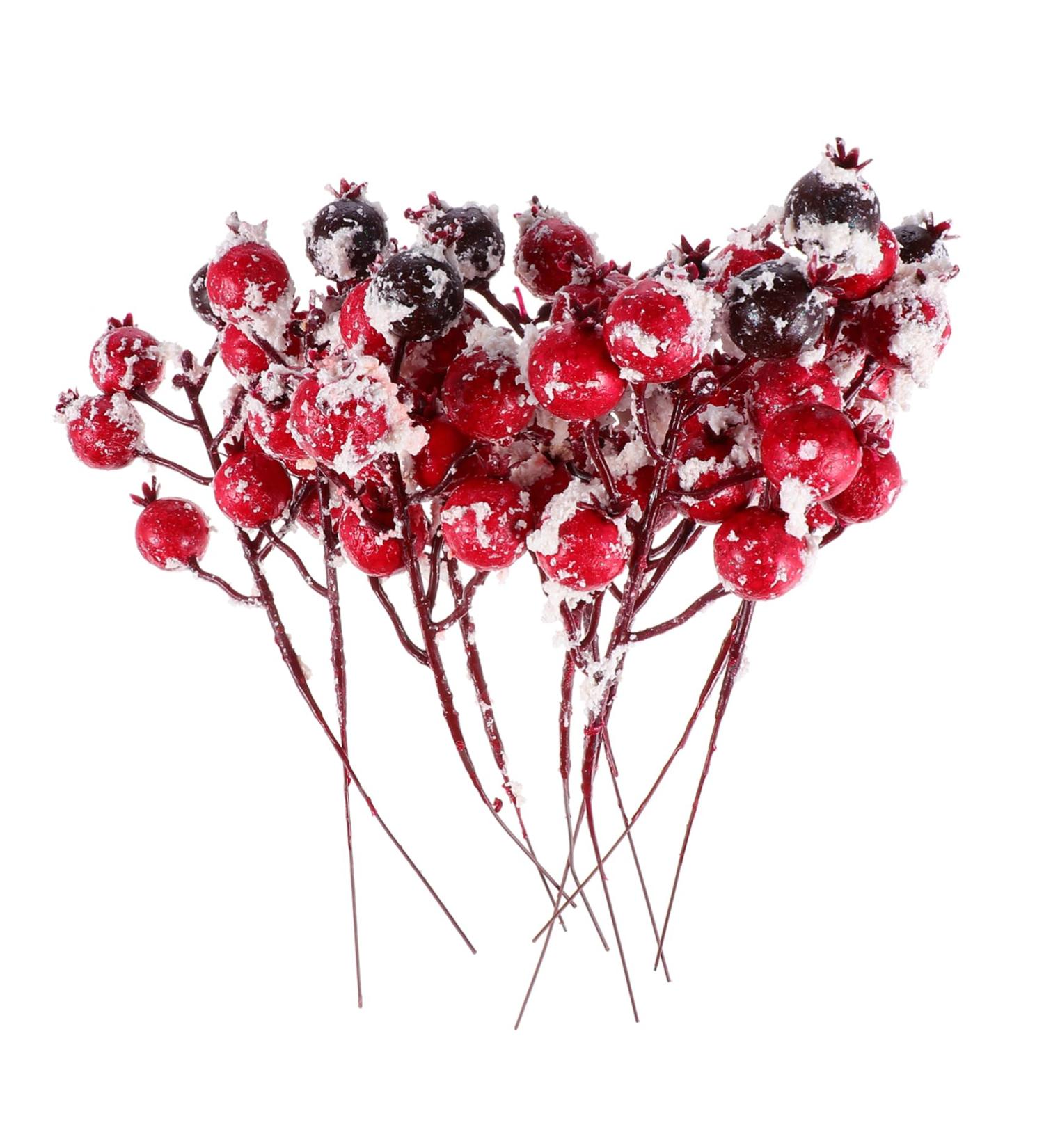 HOMSFOU 10pcs Simulation Snow Pink Fruit Xmas Photo Prop Household Decor Crafting Supplies Christmas Berry Picks Home D cor Home Decor Simulation Red Berry Foam Banquet Wreath Holly - Buy Online on GoSupps.com