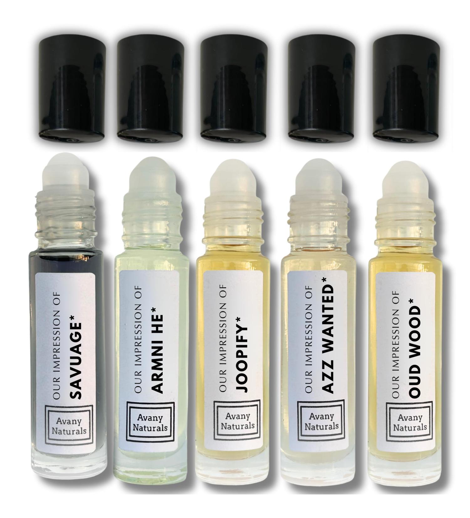 Mens Cologne Sampler Sets - Travel Size Perfume Scented Body Oil Alt Fragrances Replicant Perfume Roll on Mini Perfume Bottle for Man 5 pc (Sexy Vibes) - Buy Online on GoSupps.com