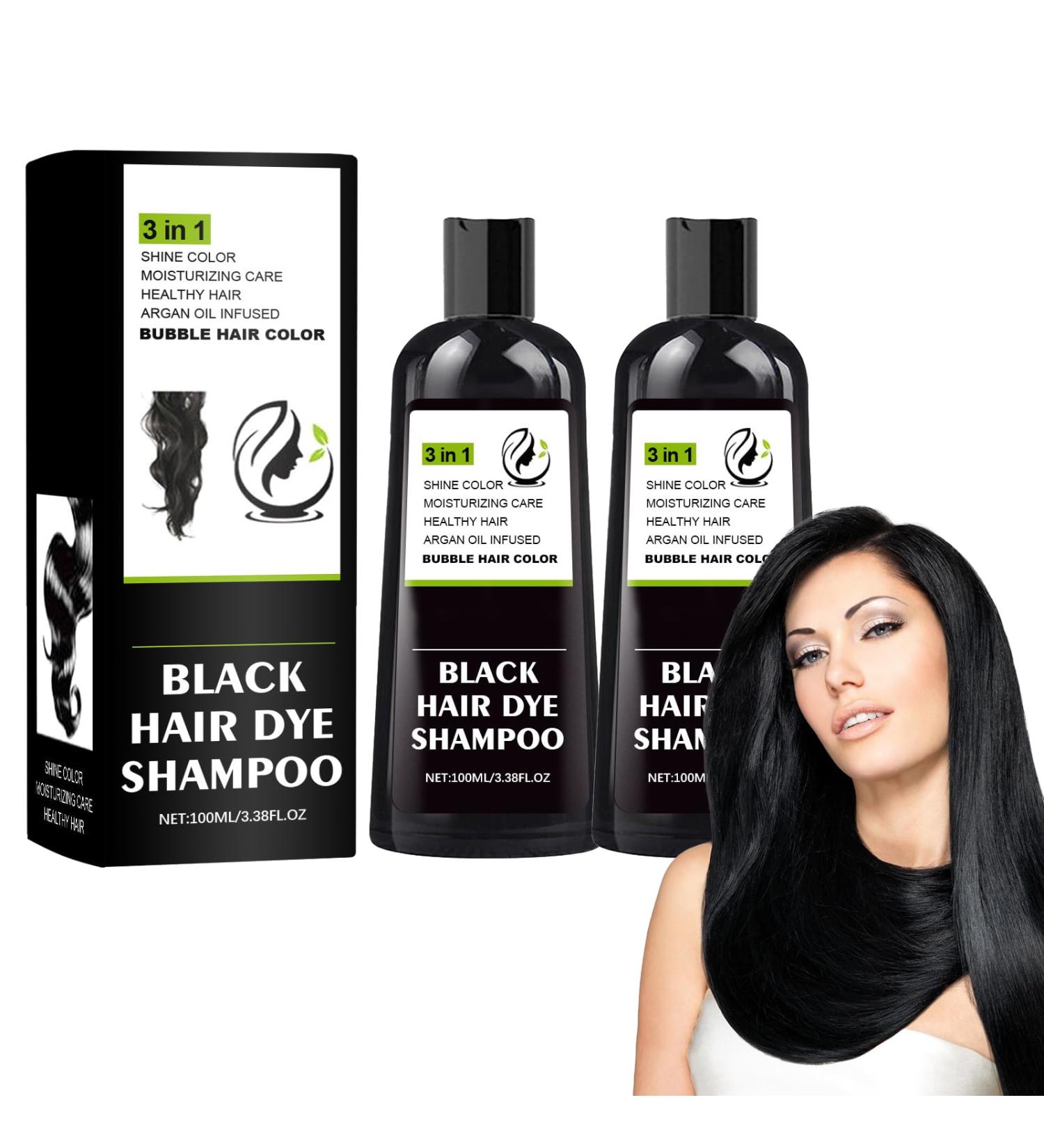 Shantou Yingji 2 pieces hair color shampoo shampoo for colored hair Hair Dye Shampoo 3in1 mild and not harmful to the hair cleanses the hair and moisturizes 2 pieces x 100 ml black hair5 - Buy Online on GoSupps.com