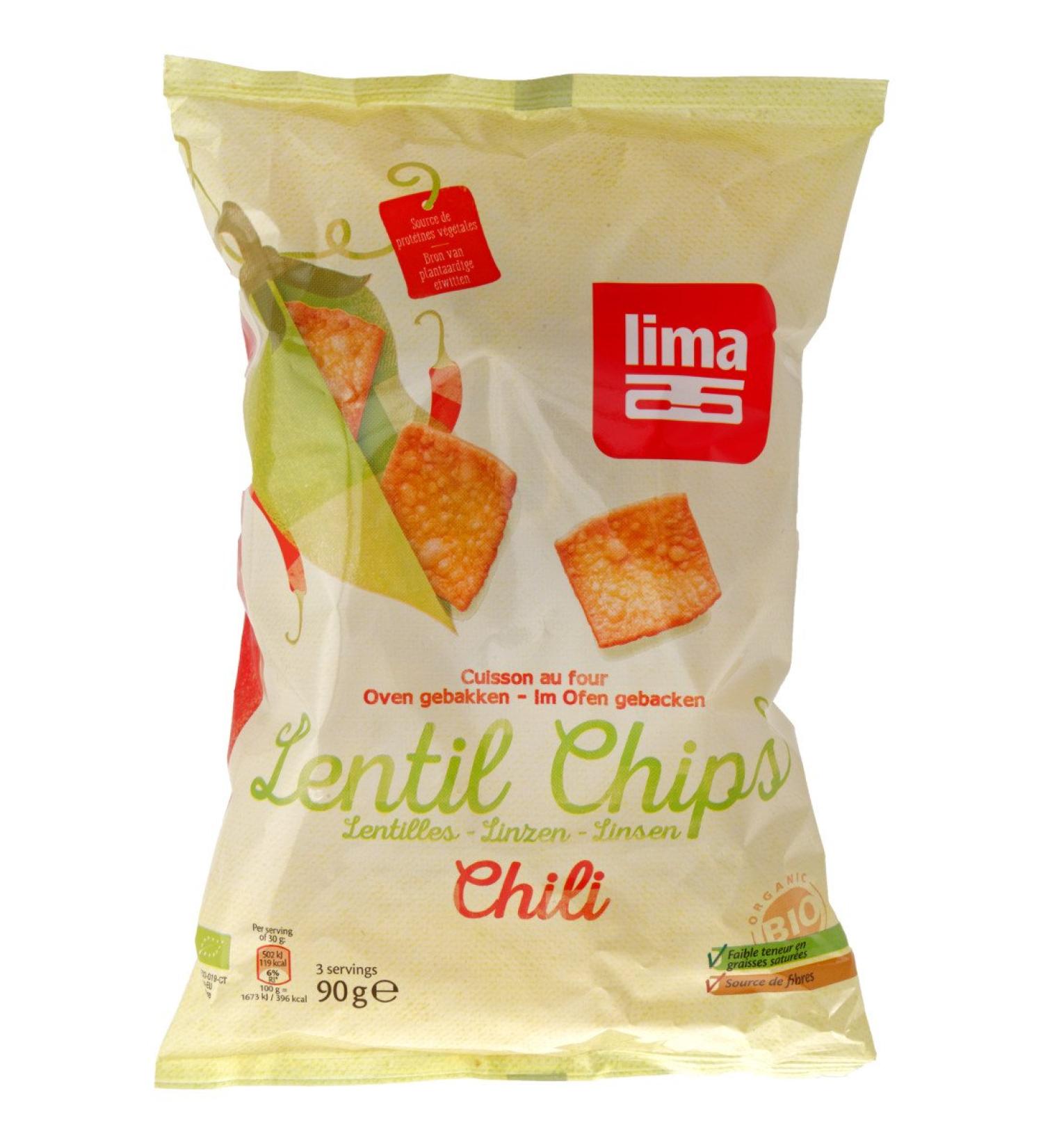 LIMA - LENTIL CHIPS CHILI 90G