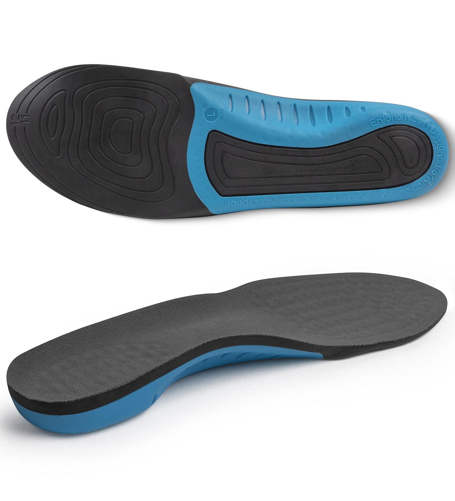 Orthopedic Insoles for Men & Women - Comfort Running Inserts for Plantar Fasciitis & Flat Feet - Improve Foot Pain Relief - Gray - Size LU 42-44 (28cm) - Buy Online on GoSupps.com