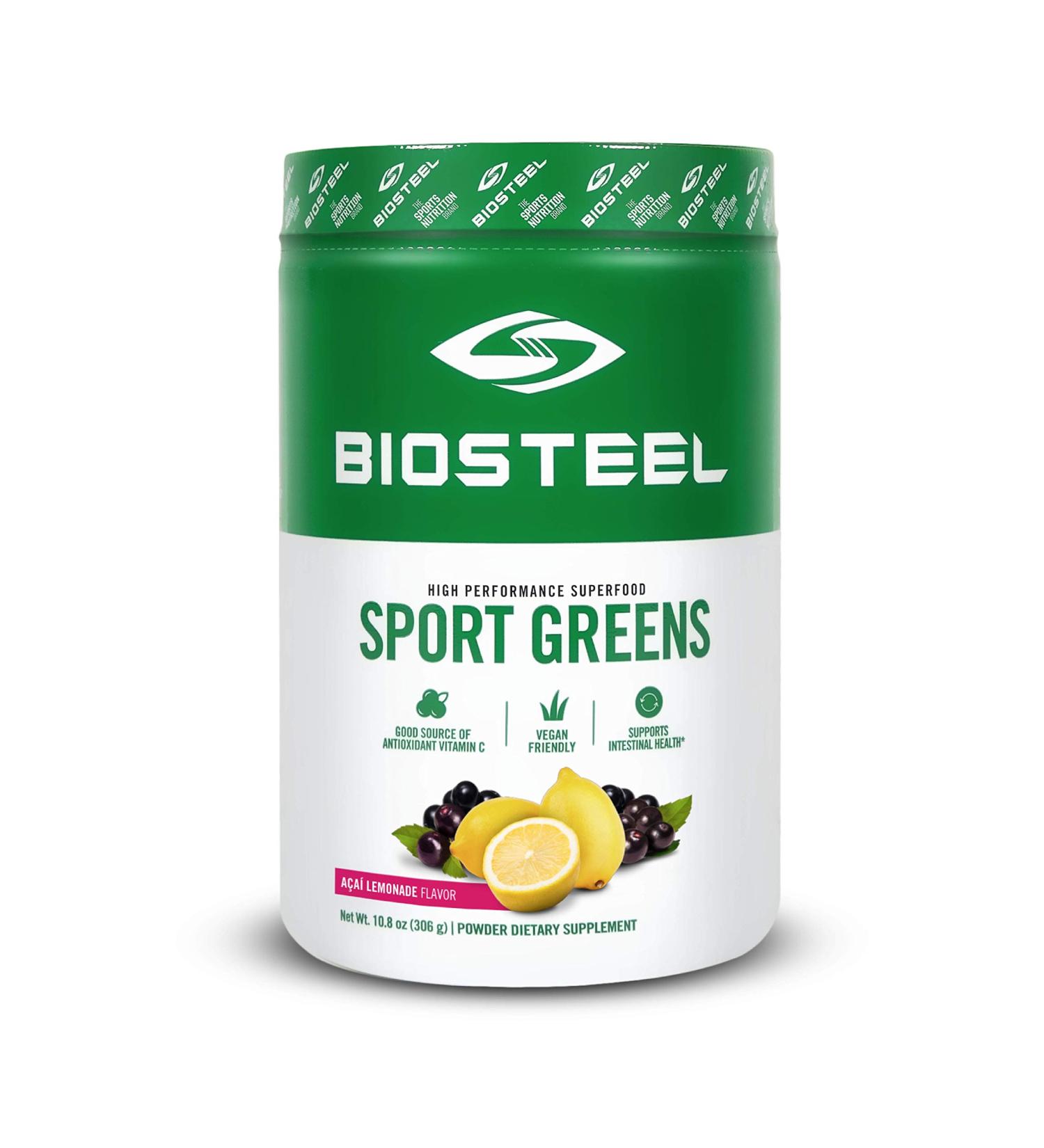 BIOSTEEL Sport Greens Powder - High Performance Superfood Non-GMO Acai Lemonade 30 Servings - Boost Energy & Immunity - Buy Online on GoSupps.com