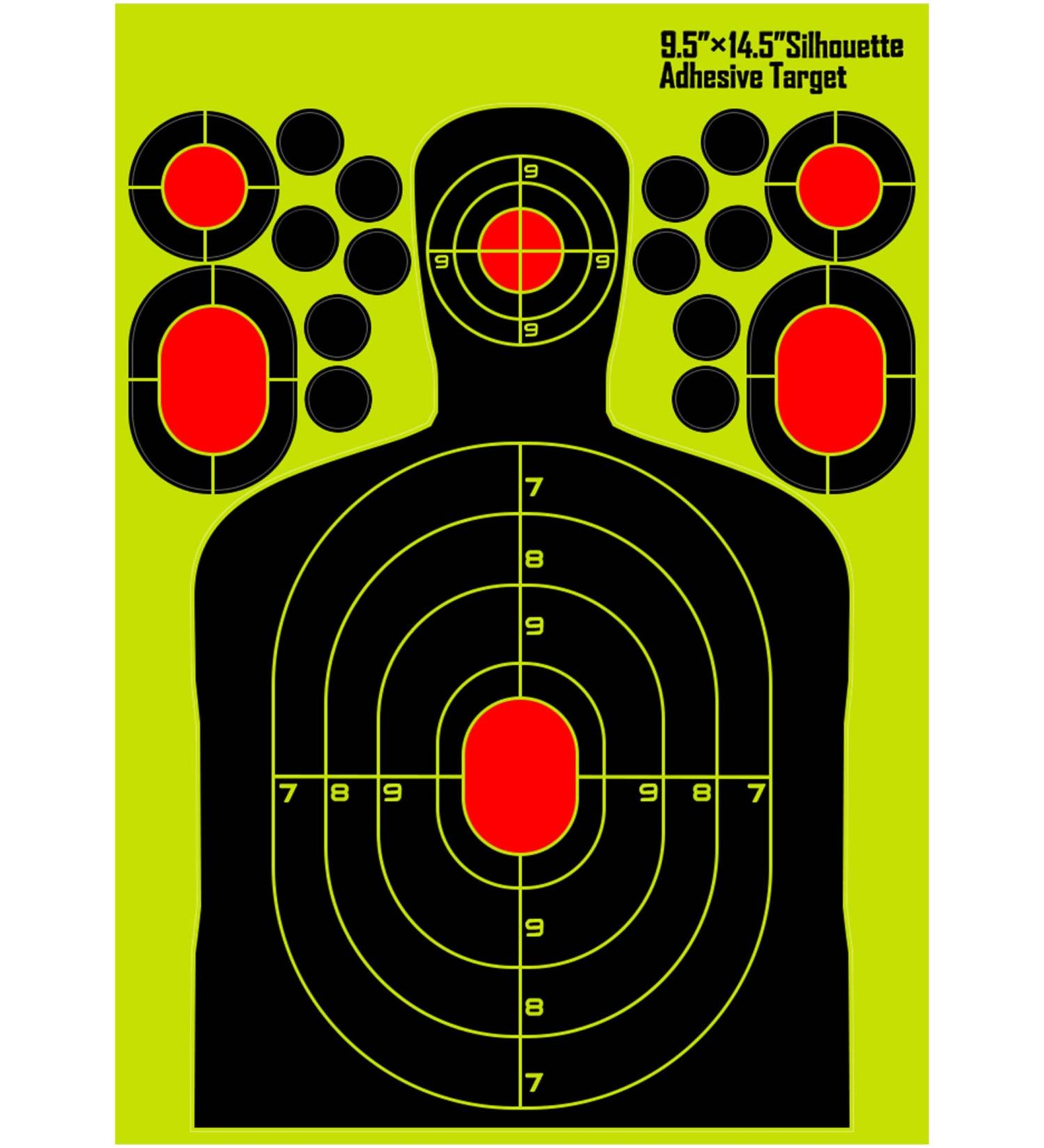 14.5x9.5 inch Shooting Targets - 10 Pack - Highly Visible Reactive Splatter Adhesive Silhouette Range Targets for Firearm Rifle Pistol BB Gun Airsoft Pellet Gun Air Rifle - Buy Online on GoSupps.com