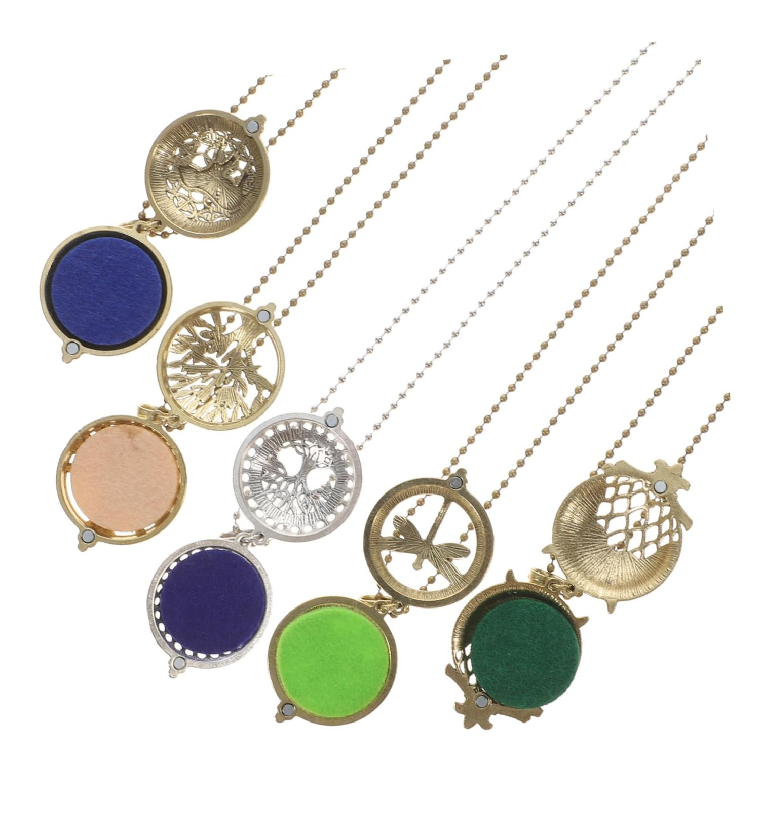 PLAFOPE Disfuser Necklace 5pcs Aromatherapy Necklace Essential Oil Aroma Diffuser Necklace Car Women Choker Alloy Perfume Miss - Buy Online on GoSupps.com