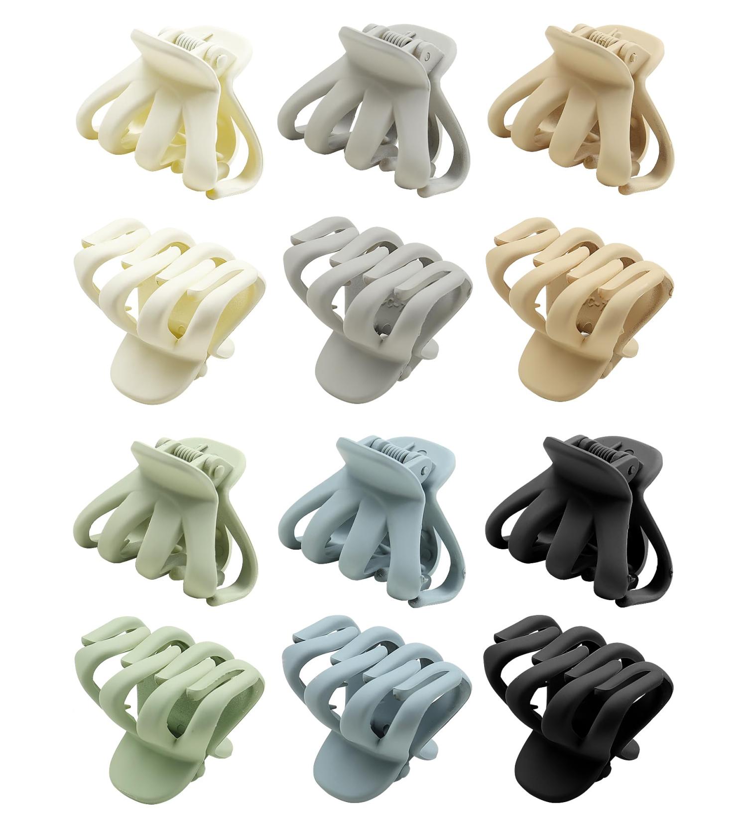 Kavya 12 Pcs Small Octopus Hair Clips for Fine Hair - Non Slip Mini Claw Grip Accessories in Green - Buy Online on GoSupps.com