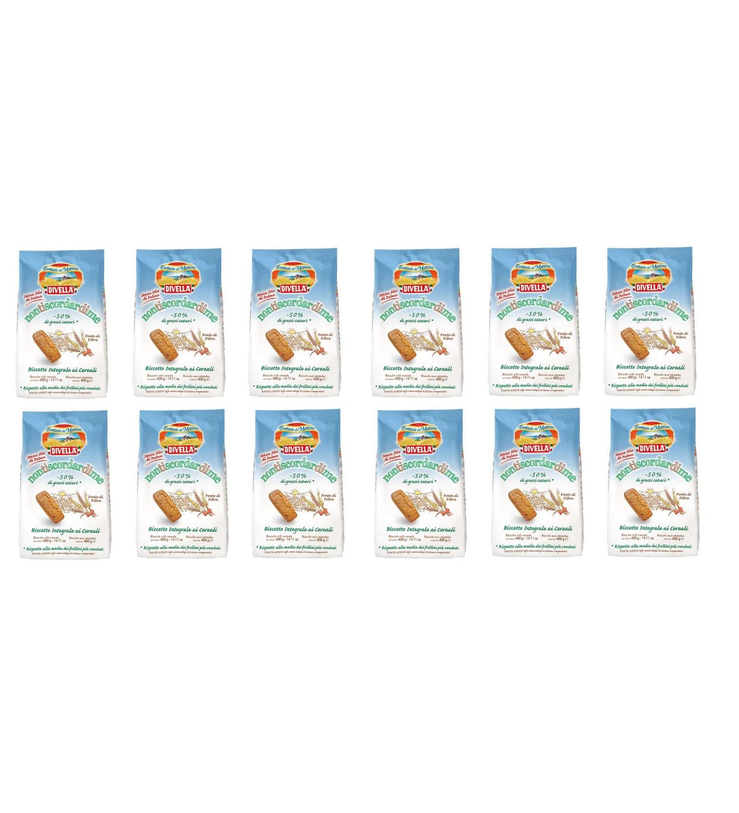 Divella Divella Non ti scordar di me Integrali ai cereali 400g Cork Biscuits Cookies Italian Biscuits (Pack of 12)