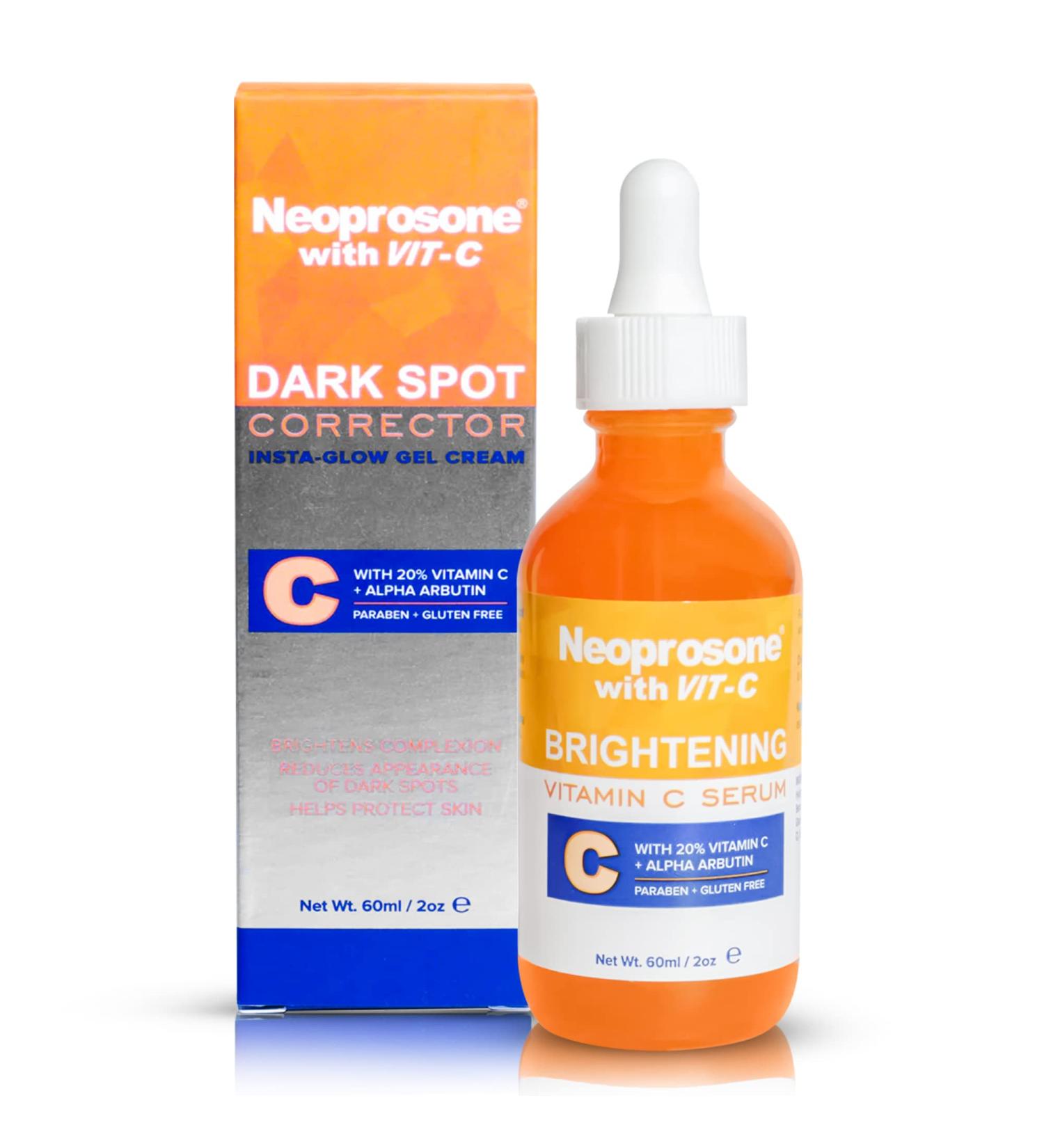 Neoprosone Brightening Serum 2 Fl oz - Fades Dark Spots, Prevents Discoloration - Alpha Arbutin, Vitamin C - Buy Online on GoSupps.com