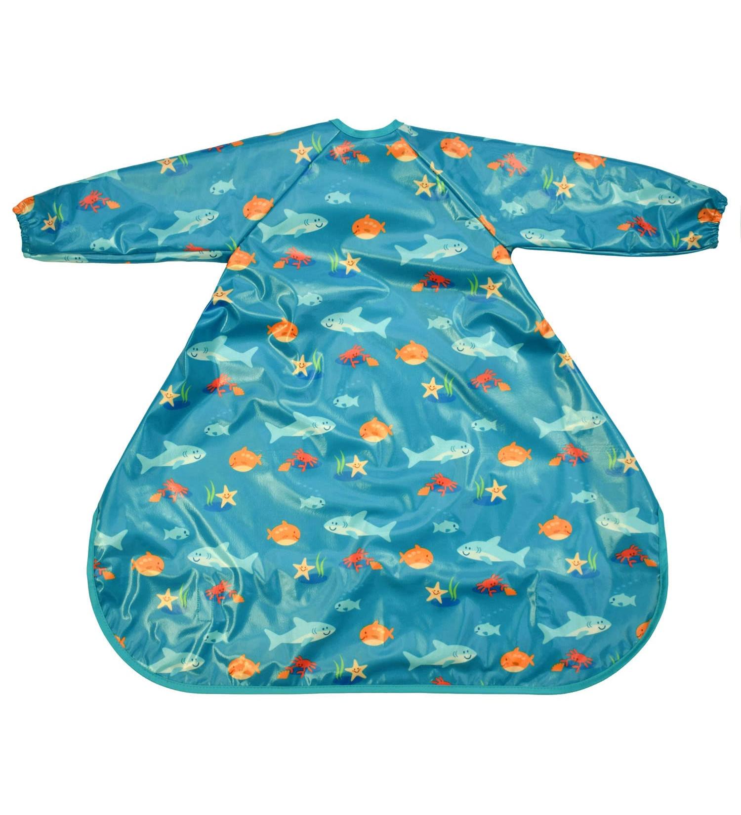 Bibetta Wipeezee Premium Baby Weaning Bibs | Waterproof Coverall Bibs for 6 month+ | Eco Friendly & Durable | Turquoise Sea Creatures Design - Buy Online on GoSupps.com