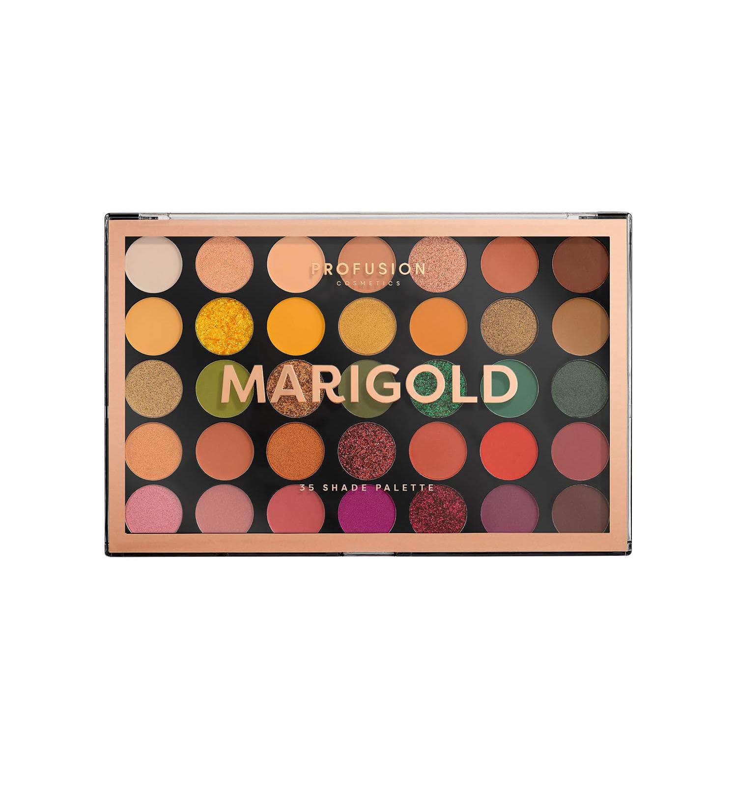 Profusion Cosmetics Marigold Eyeshadow Palette - 35 Vibrant Shades for Stunning Looks | International Shipping Available - Buy Online on GoSupps.com