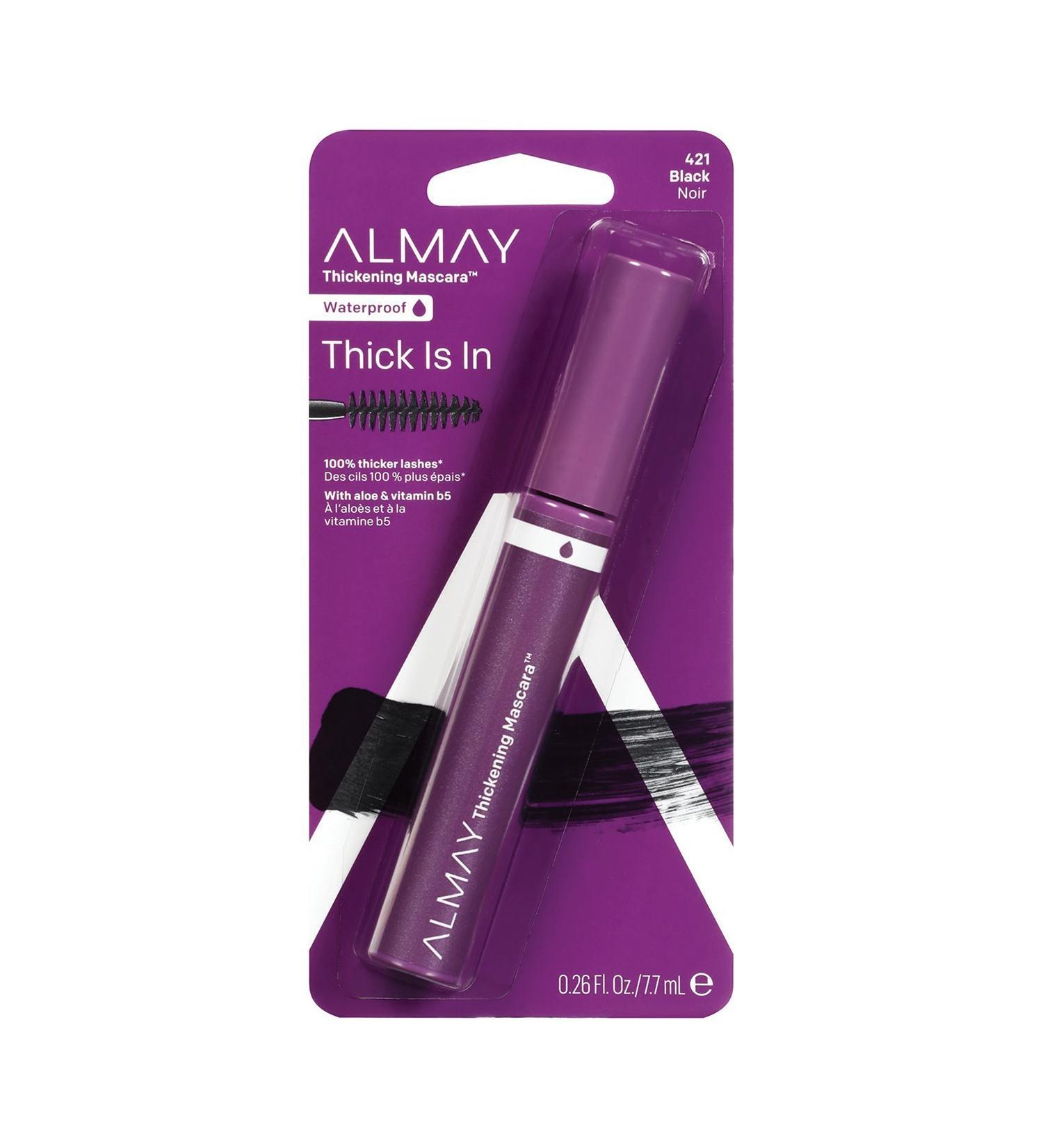 Almay One Coat Thickening Waterproof Mascara Black 421 0.26 Fl oz ( Pack of 2)