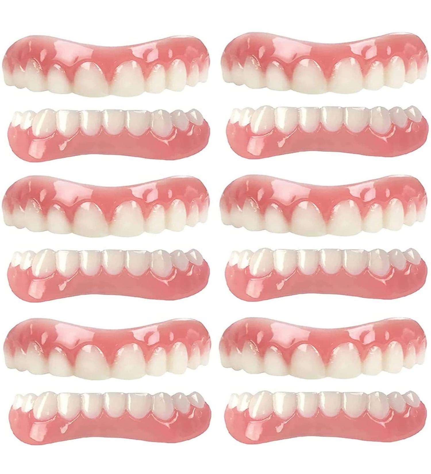 Perfect Smile Dentures Pebbles - Cosmetic Veneers & Temporary Prostheses for Men & Women | 6 Pairs of Reusable Tooth Whitener - Buy Online on GoSupps.com