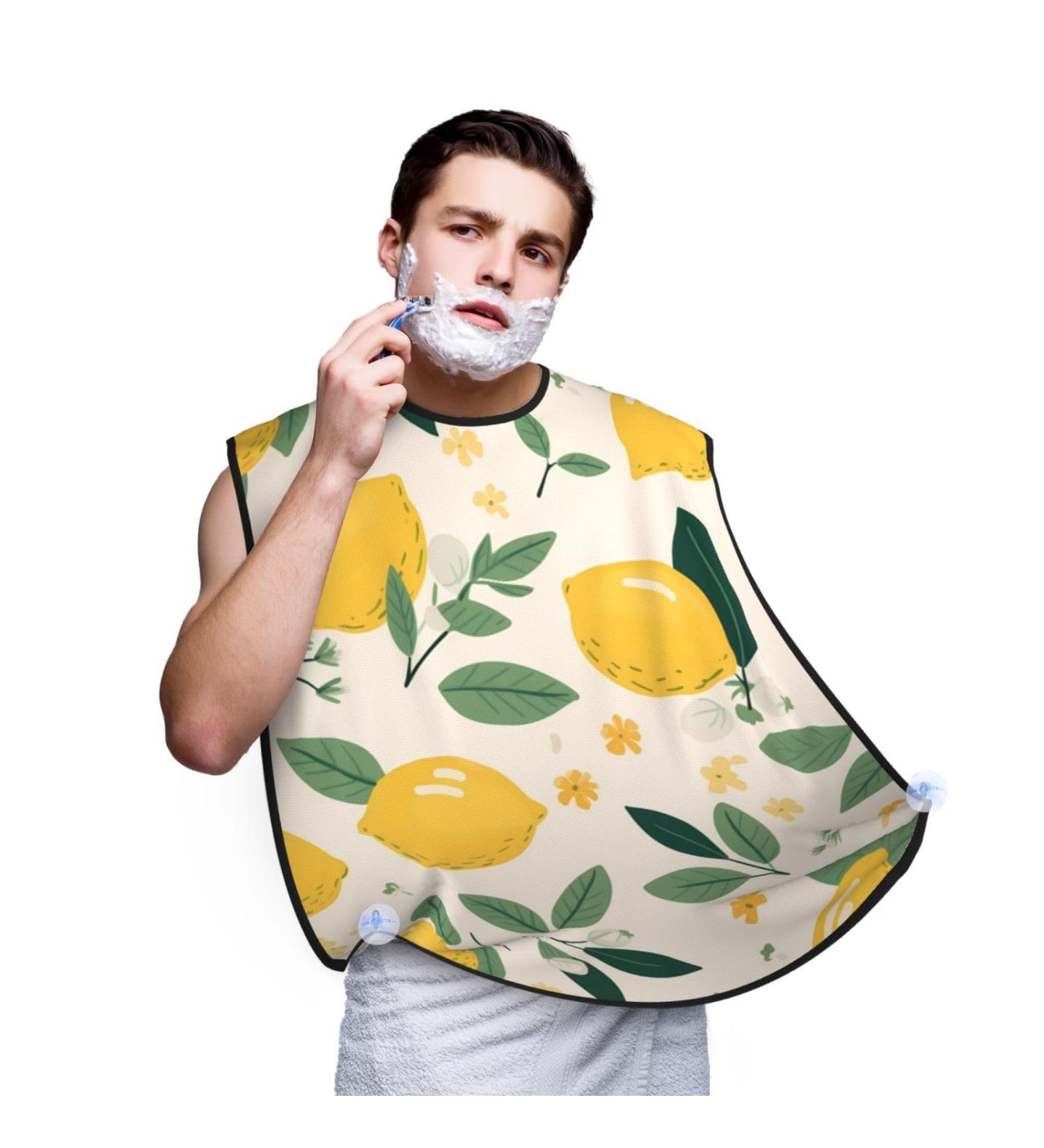 Yellow Lemon Shaving Bib - Waterproof Beard Apron | Perfect Gift for Dad | One Size Fits All - Buy Online on GoSupps.com