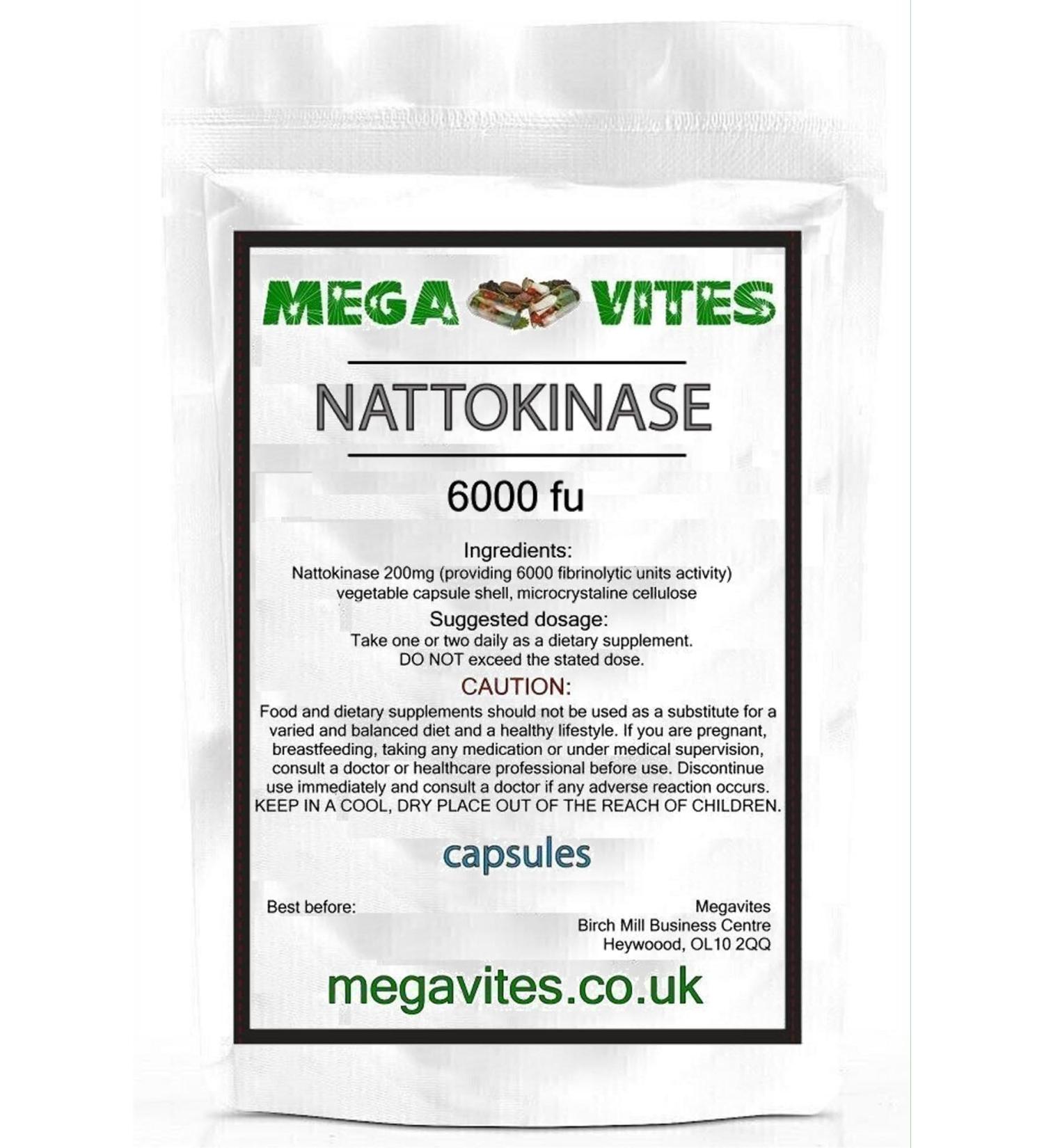 NATTOKINASE 6000 FU Capsules x 365 - MEGAVITES AMINOLAB