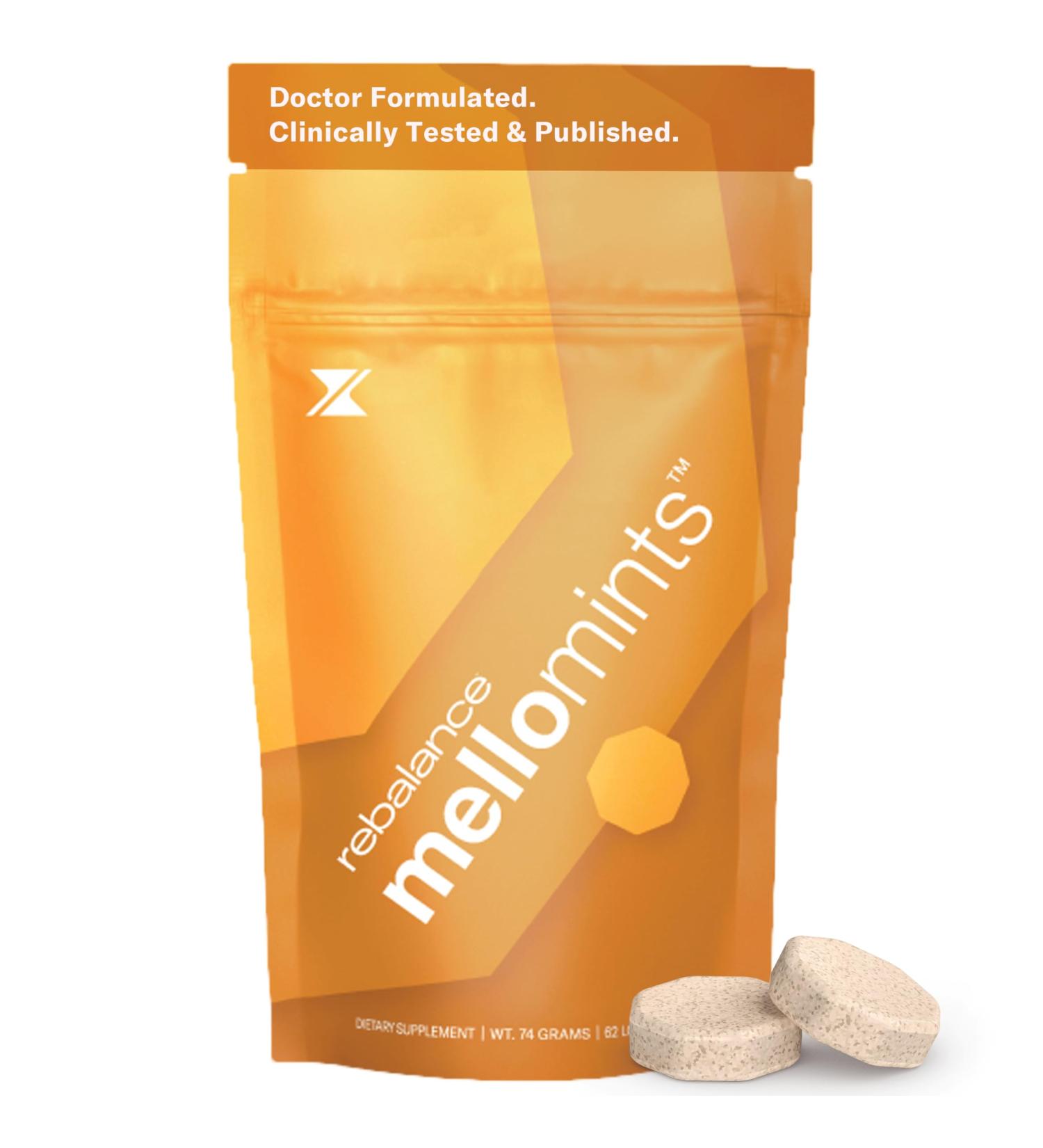 Rebalance Mellomints Fast-Absorbing Daily Lozenges for Calm & Focus Helps with Mood Relaxation & Energy Balance 62 Count (30 Day Supply) - Buy Online on GoSupps.com