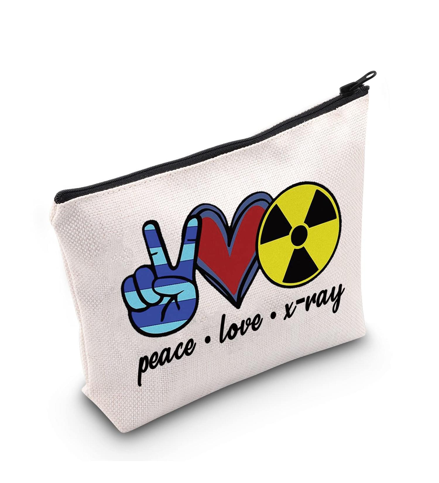Shop Levlo Xray Technologist Cosmetics Pocket Bag Stylish Make-Up Zipper Pouch for Women & Girls | Perfect X-Ray Gift | Peace Love X-Rays - Buy Online on GoSupps.com