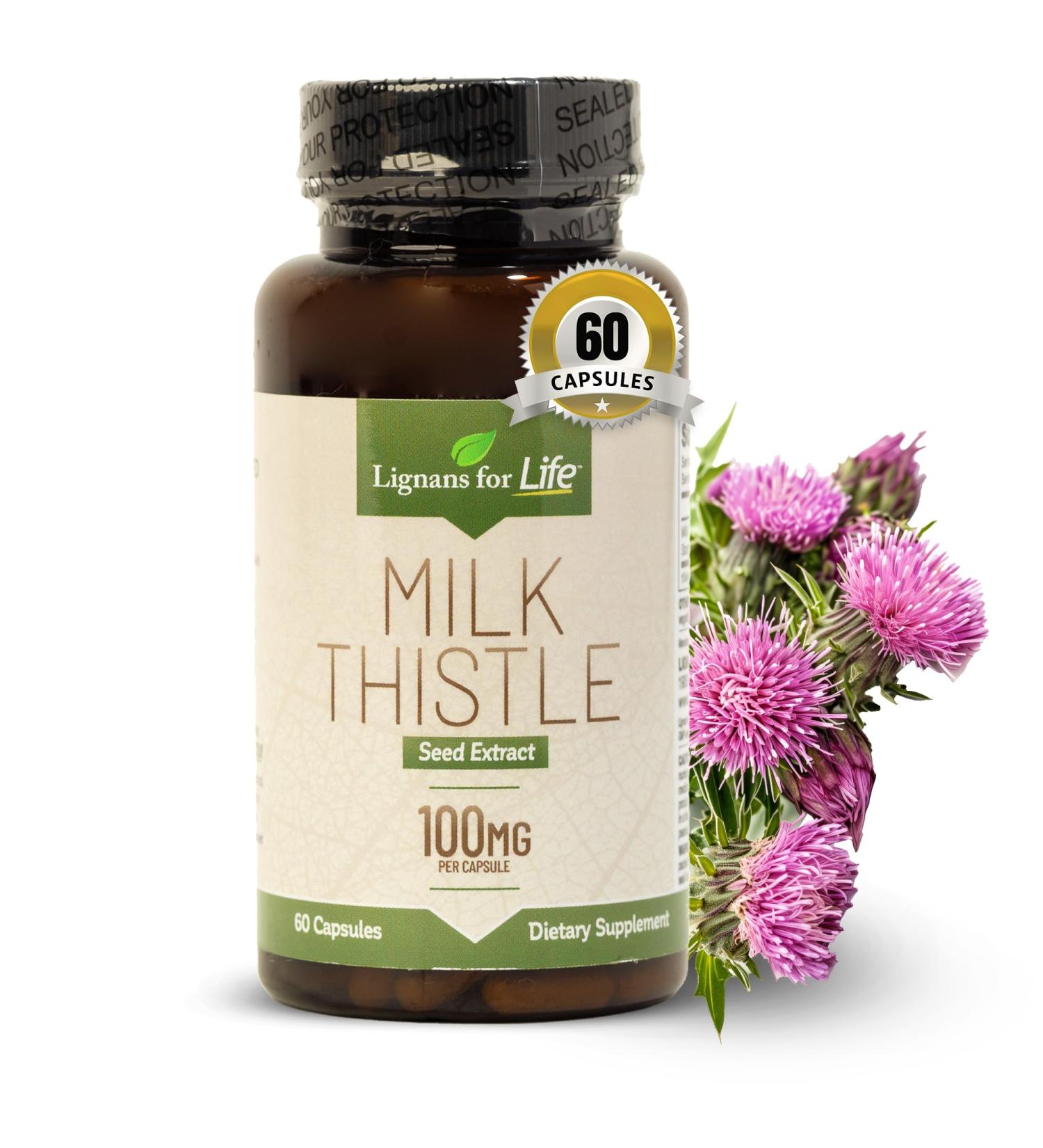 Lignans For Life Milk Thistle Seed Extract Herbal Supplement for Dogs 100mg - 60 Vegetarian Capsules Canine Liver Health - Buy Online on GoSupps.com