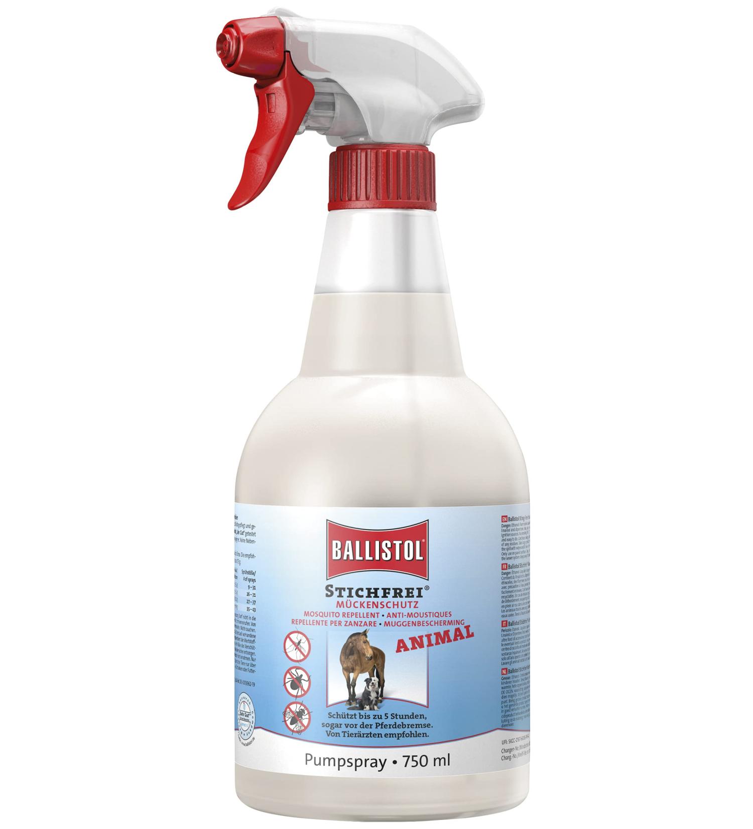 BALLISTOL 26788 Stichfrei Animal 750ml Spray Animal protection insect spray 8h protection against mosquitoes horseflies flies ticks