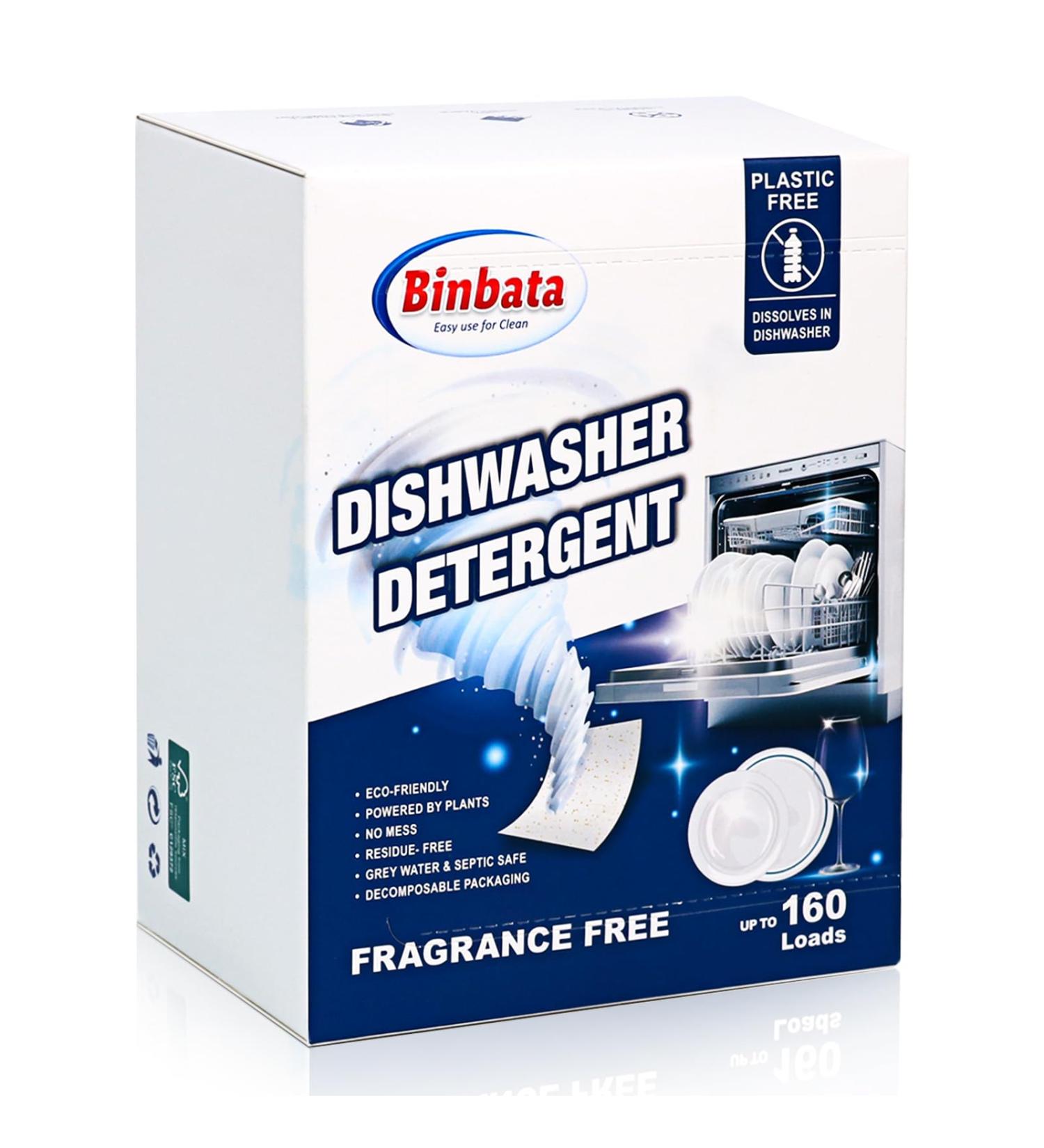 Eco Dishwasher Detergent Sheets | 160 Loads | Unscented & Plastic Free | High Efficiency Solid Enzyme Dishwashing Soap - Buy Online on GoSupps.com