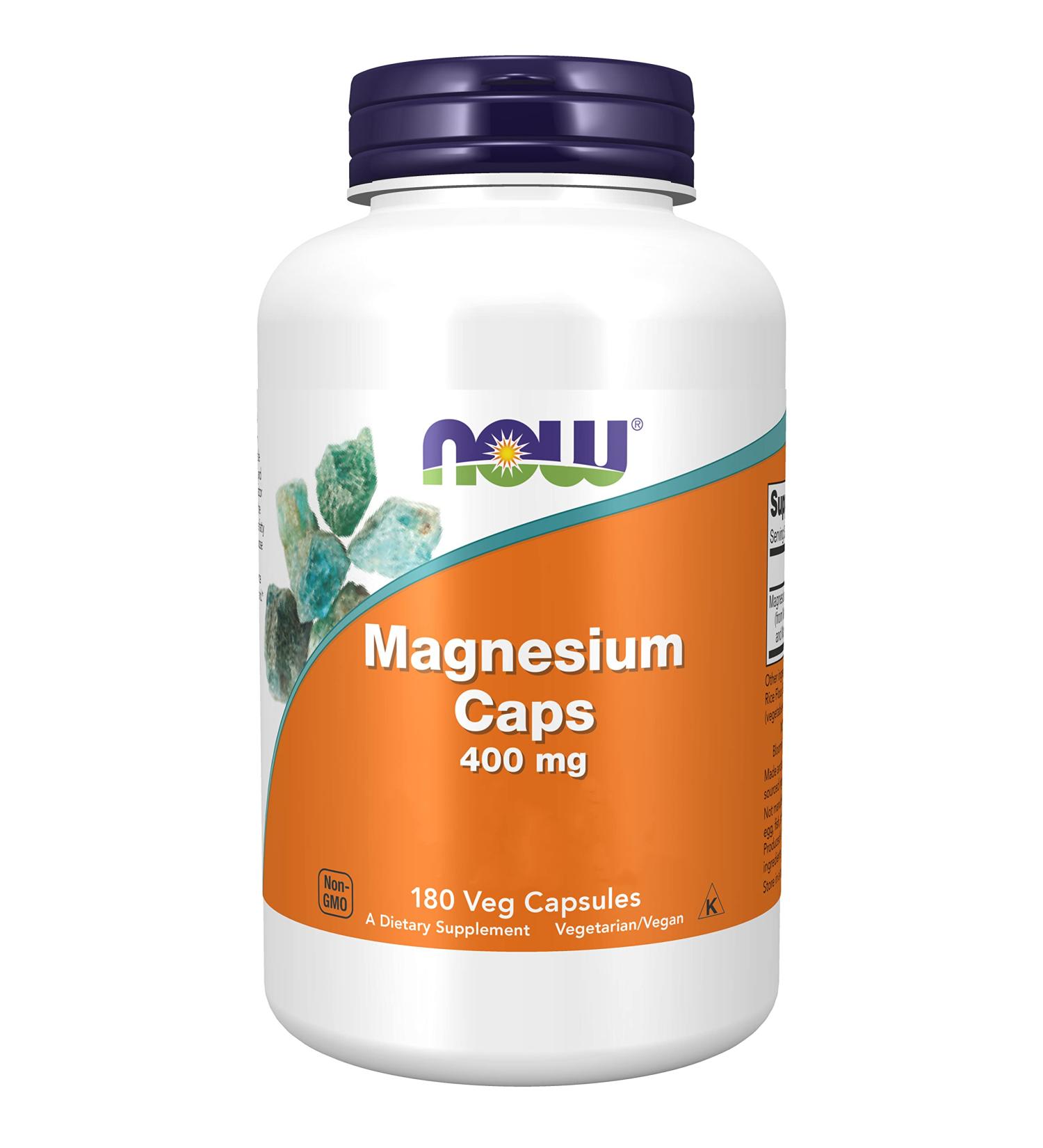 Now Foods Magnesium Caps 400 mg 180 Vegan Caps Lab Tested Minerals Gluten Free Soy Free Vegetarian - Buy Online on GoSupps.com
