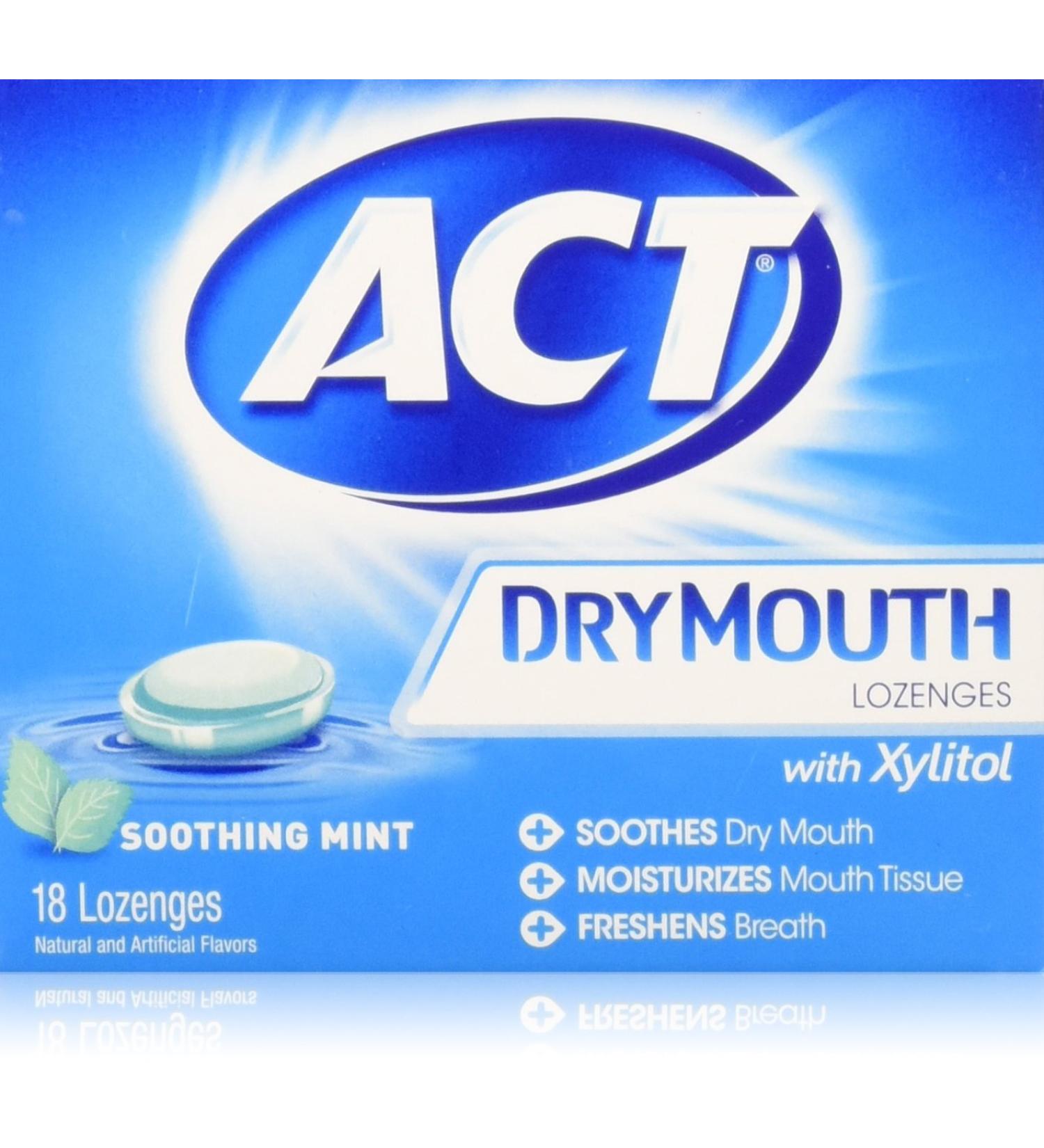 ACT Dry Mouth Soothing Mint Lozenges 18 ea (Pack of 3) 18 Count (Pack of 3) - Buy Online on GoSupps.com