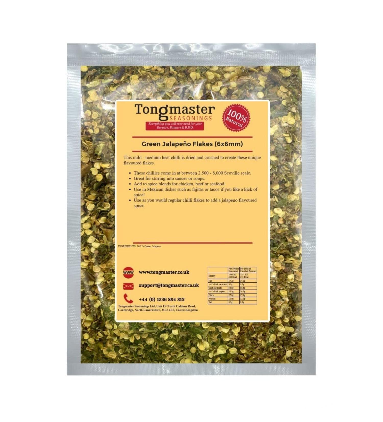 Green Jalapeno Flakes (6x6mm) - 1kg