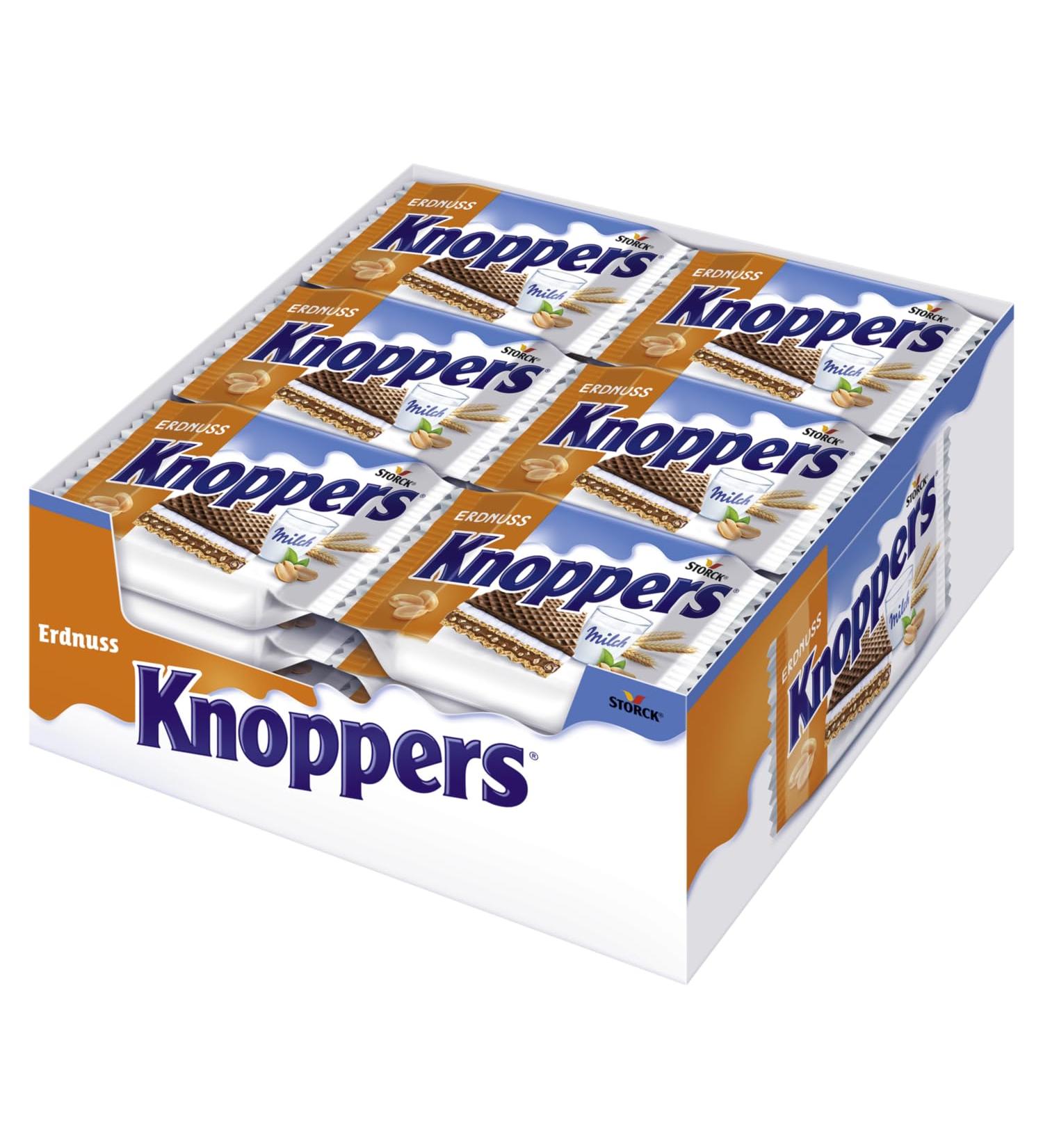 Buy Knoppers Peanut 24 x 25g Filled Wafer Slices with Peanut Cream & Milk Cream International Shipping Available - Buy Online on GoSupps.com
