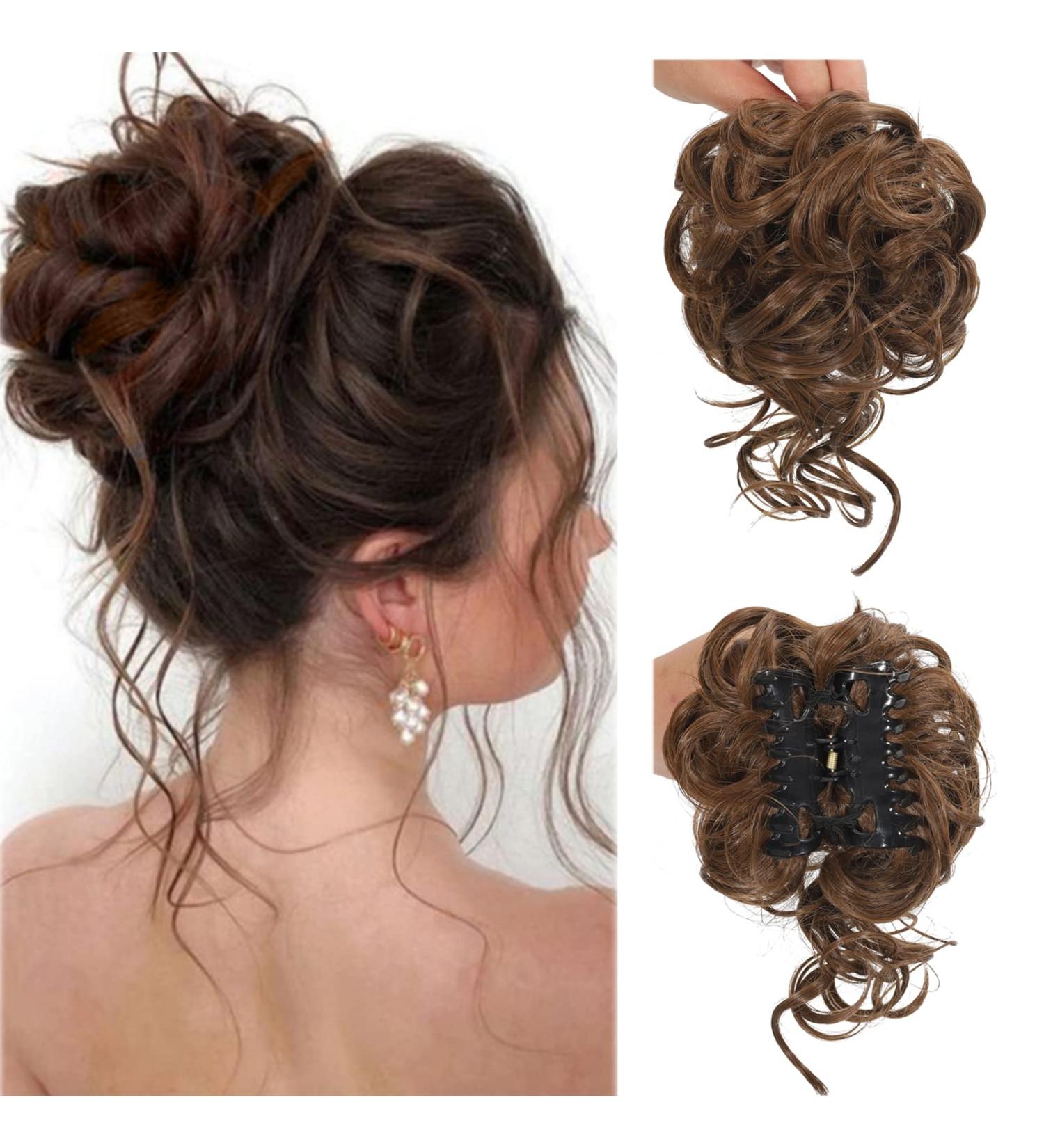 Claw Messy Bun Hair Clip | Wavy Curly Chignon Updo | Synthetic Hair Ponytail for Women Girls - Buy Online on GoSupps.com