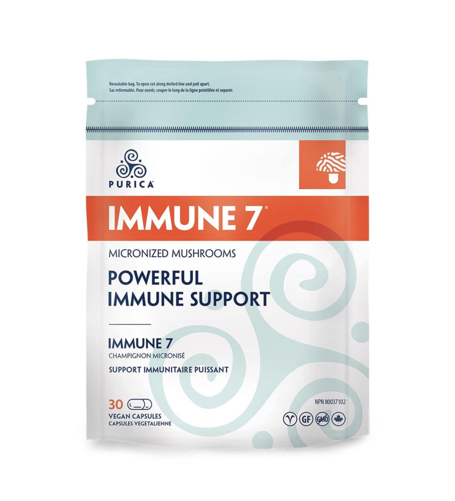 Purica - Immune 7 Powerful Immune Support Supplement 30 Caps - Immune System Support - Immunity Vitamins - Immune 7 Mushroom - Immunity Supplement - Immunity Support 30 count (Pack of 1) - Buy Online on GoSupps.com