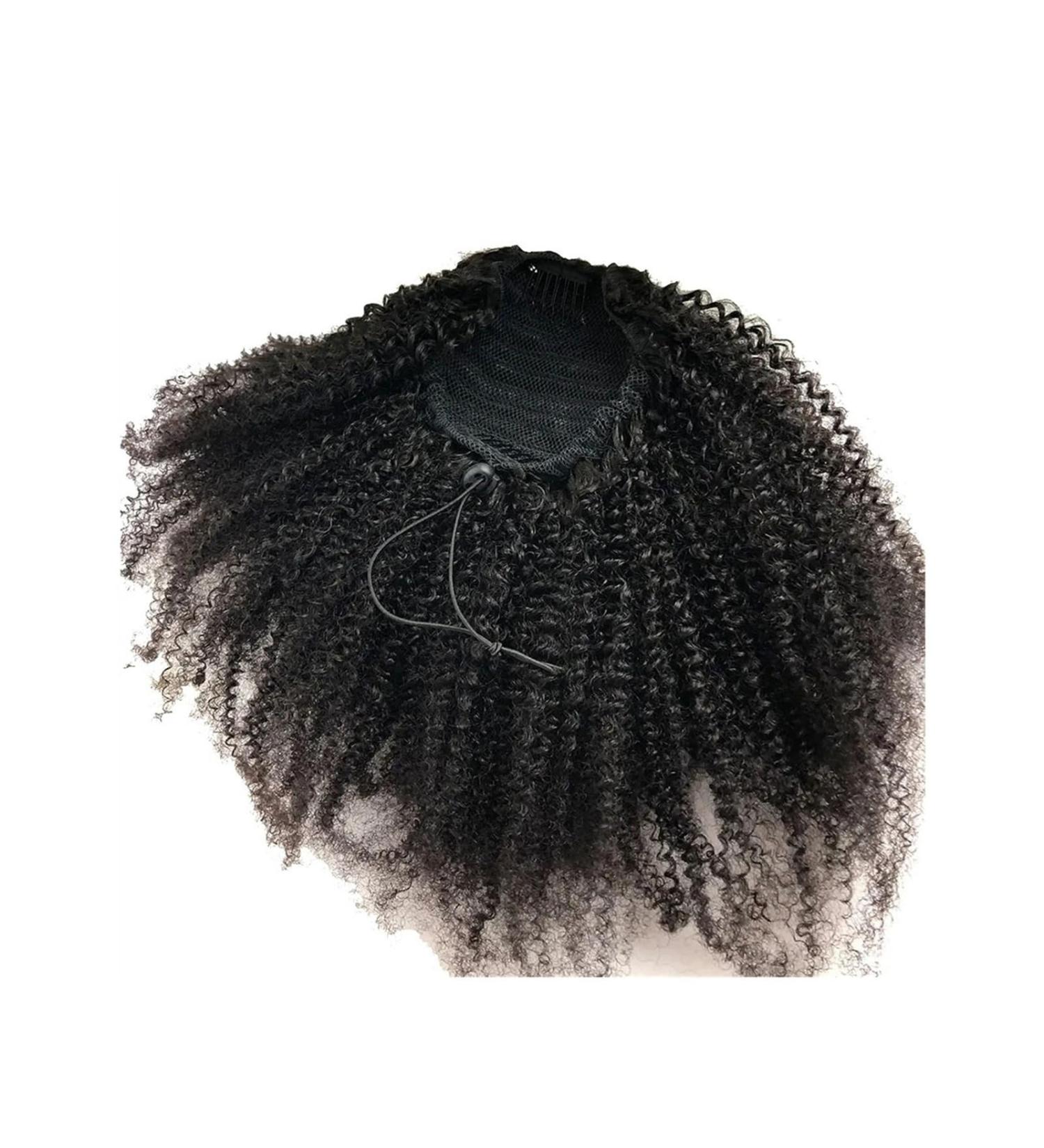 Afro Puff Drawstring Ponytail Real Human Hair Kinky Curly Ponytail Extension for Black Women Natural Color Clip in Curly Ponytail Remy Hair Pieces (Size : 22inches) - Buy Online on GoSupps.com