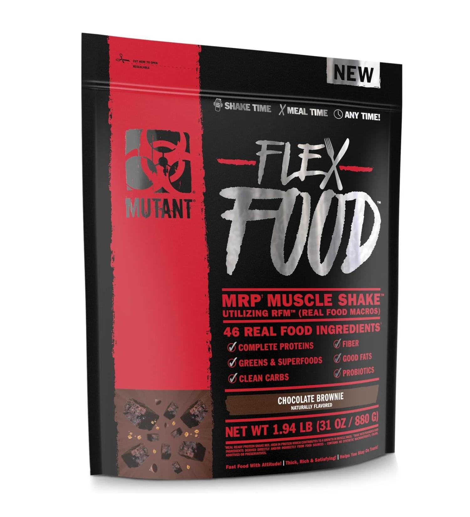 Mutant Flex Food| MRP complete Nutrition |Real whole food ingredients | Chocolate Brownie | 31 oz/1.94 lb | 20 serving