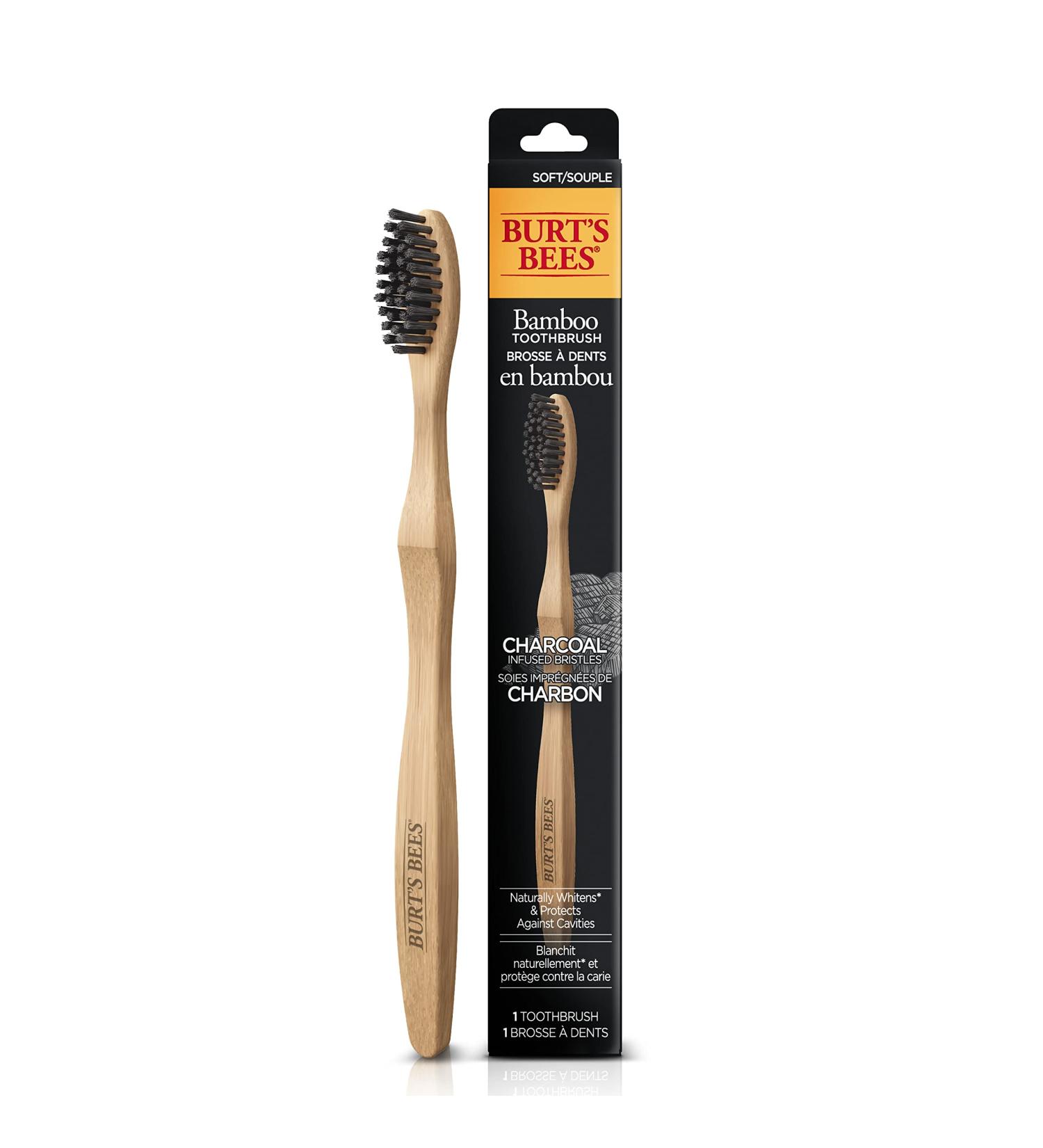 Burt s Bees Bamboo Toothbrush with Charcoal Infused Bristles Soft 1 Count Charcoal Toothbrush - Buy Online on GoSupps.com